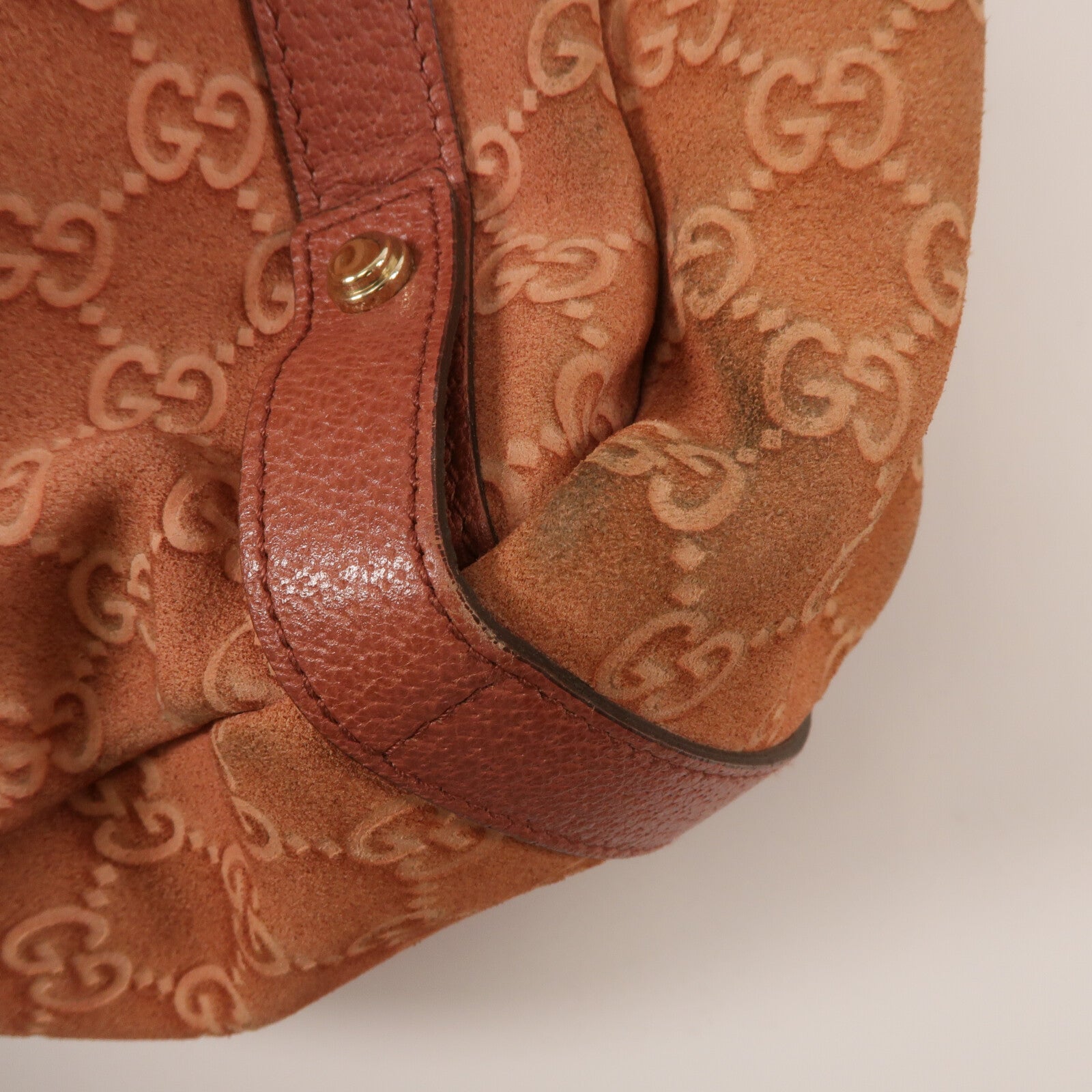 GUCCI 絨布/牛皮皮革GG Suede Abbey Tote手挽袋