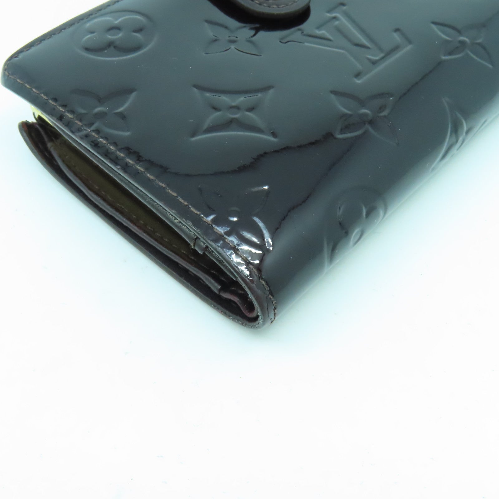 LOUIS VUITTON 【激減優惠】Monogram Vernis Wallet金扣錢包酒紅色
