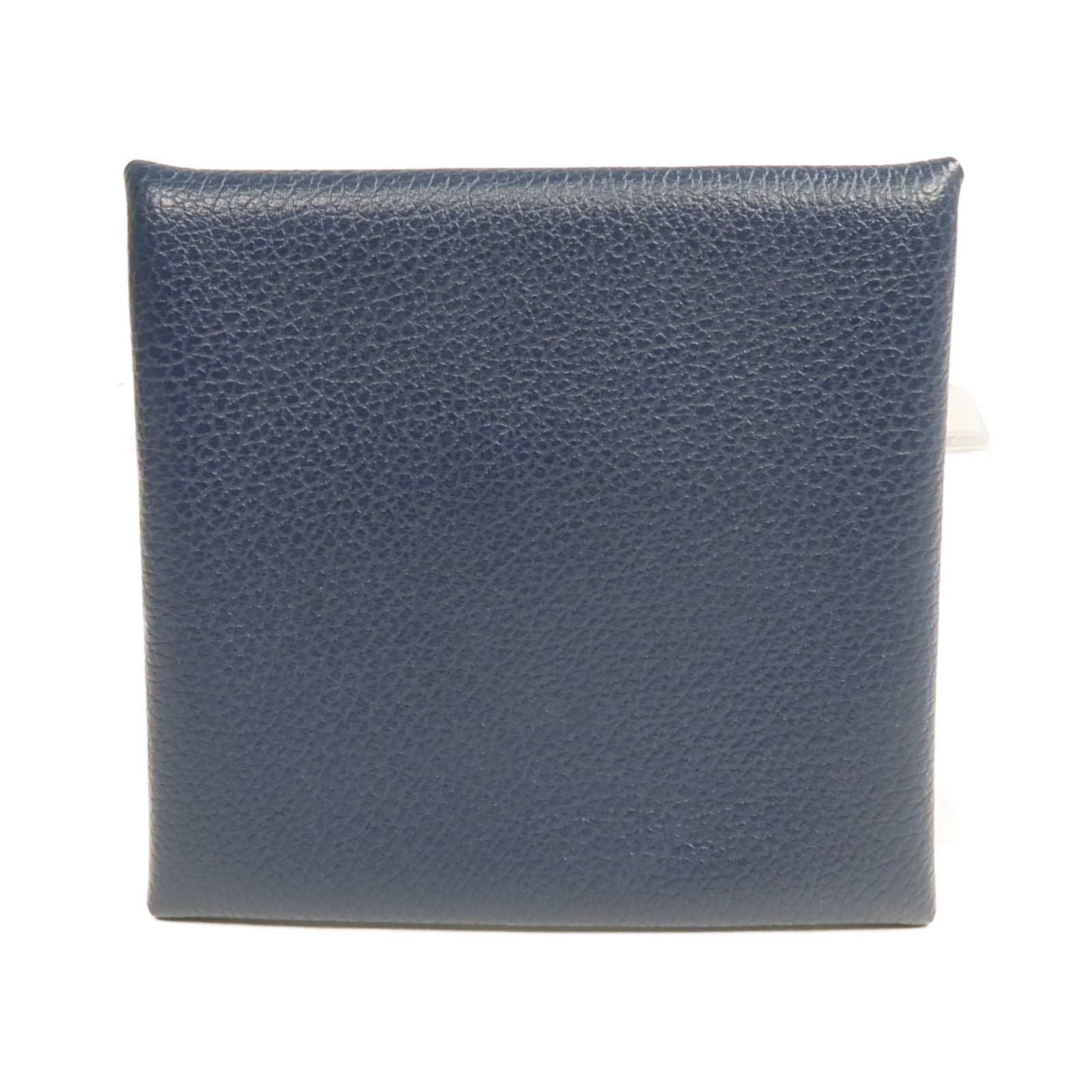 HERMES 【激減優惠】Evercolor皮革Bastia銀扣零錢包Bleu Nuit
