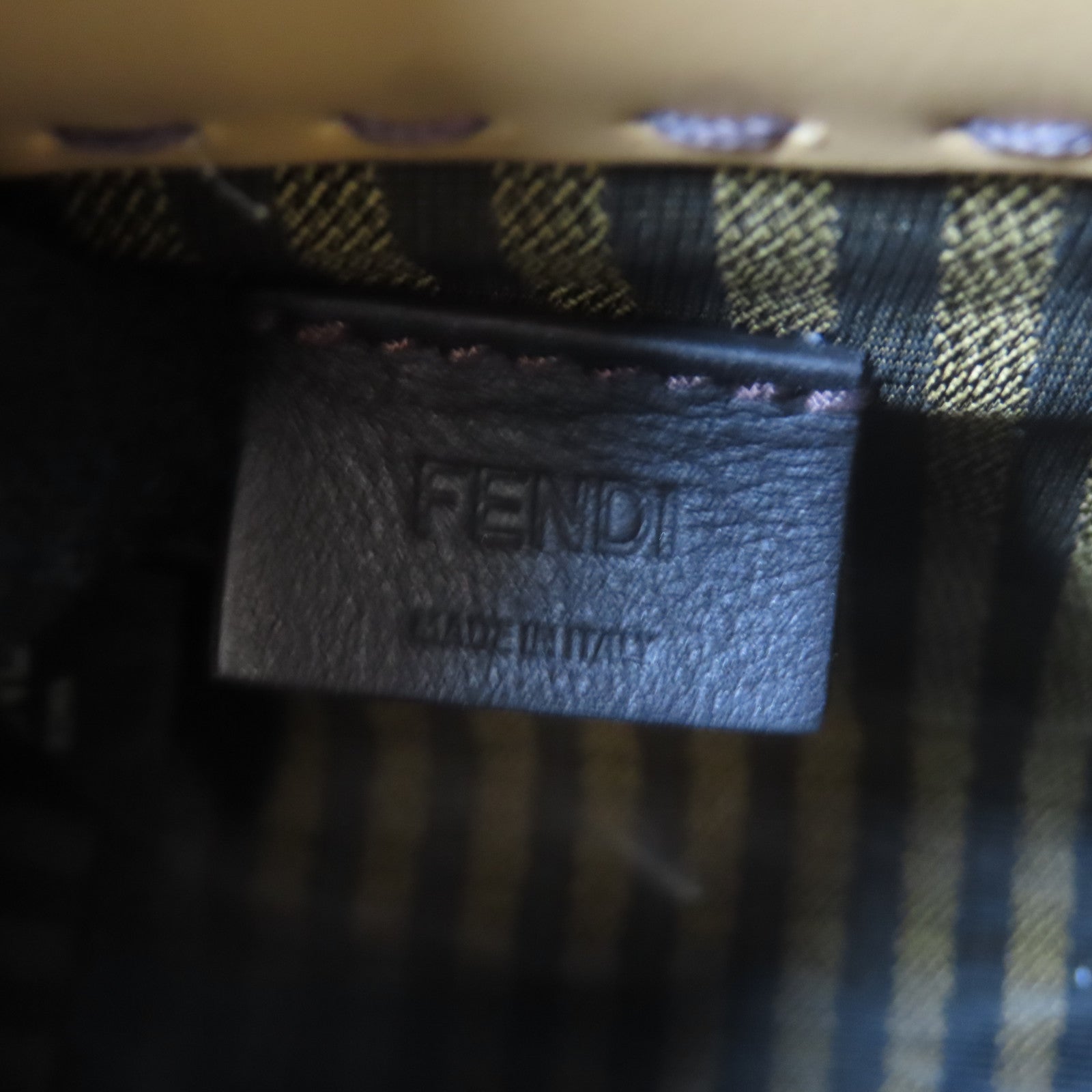 FENDI 【激減優惠】牛皮皮革Mini Sunshine金扣手挽肩背兩用袋啡色