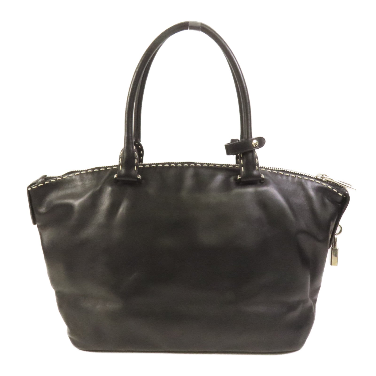 PRADA 牛皮皮革Handbag銀扣手挽袋