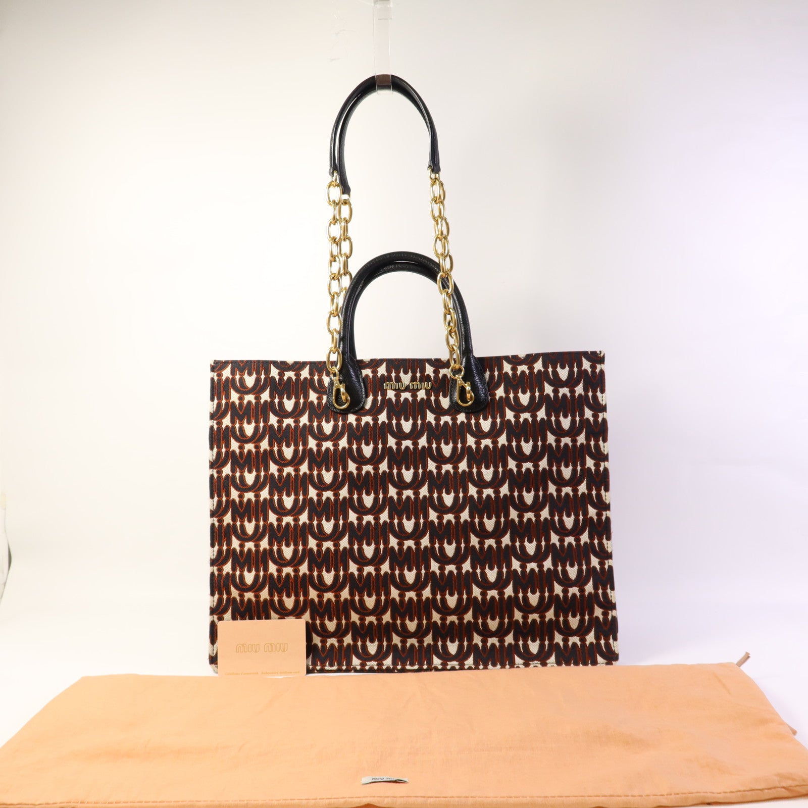 Miu Miu 帆布2 Way Shoulder Bag金扣手挽肩背兩用袋