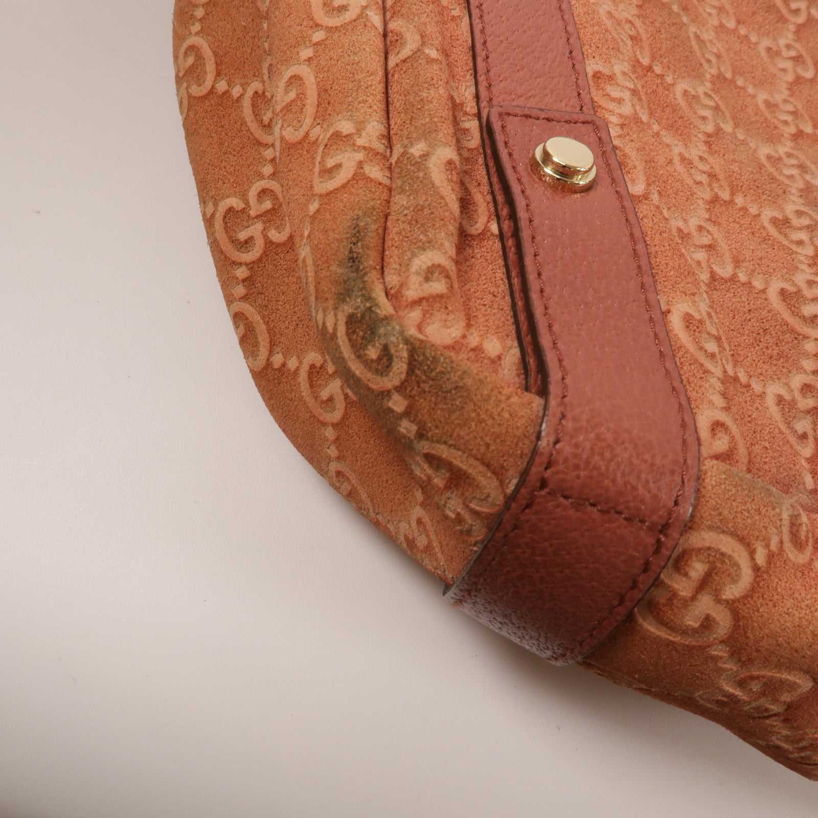 GUCCI 絨布/牛皮皮革GG Suede Abbey Tote手挽袋