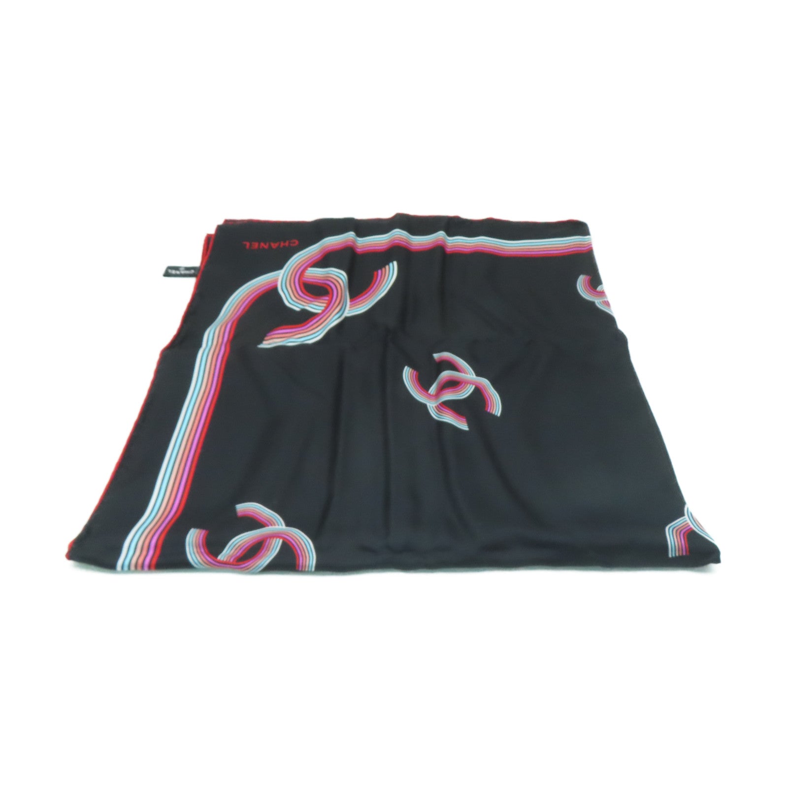 CHANEL 【激減優惠】絲質Chanel Scarf絲巾黑色/紅色/白色