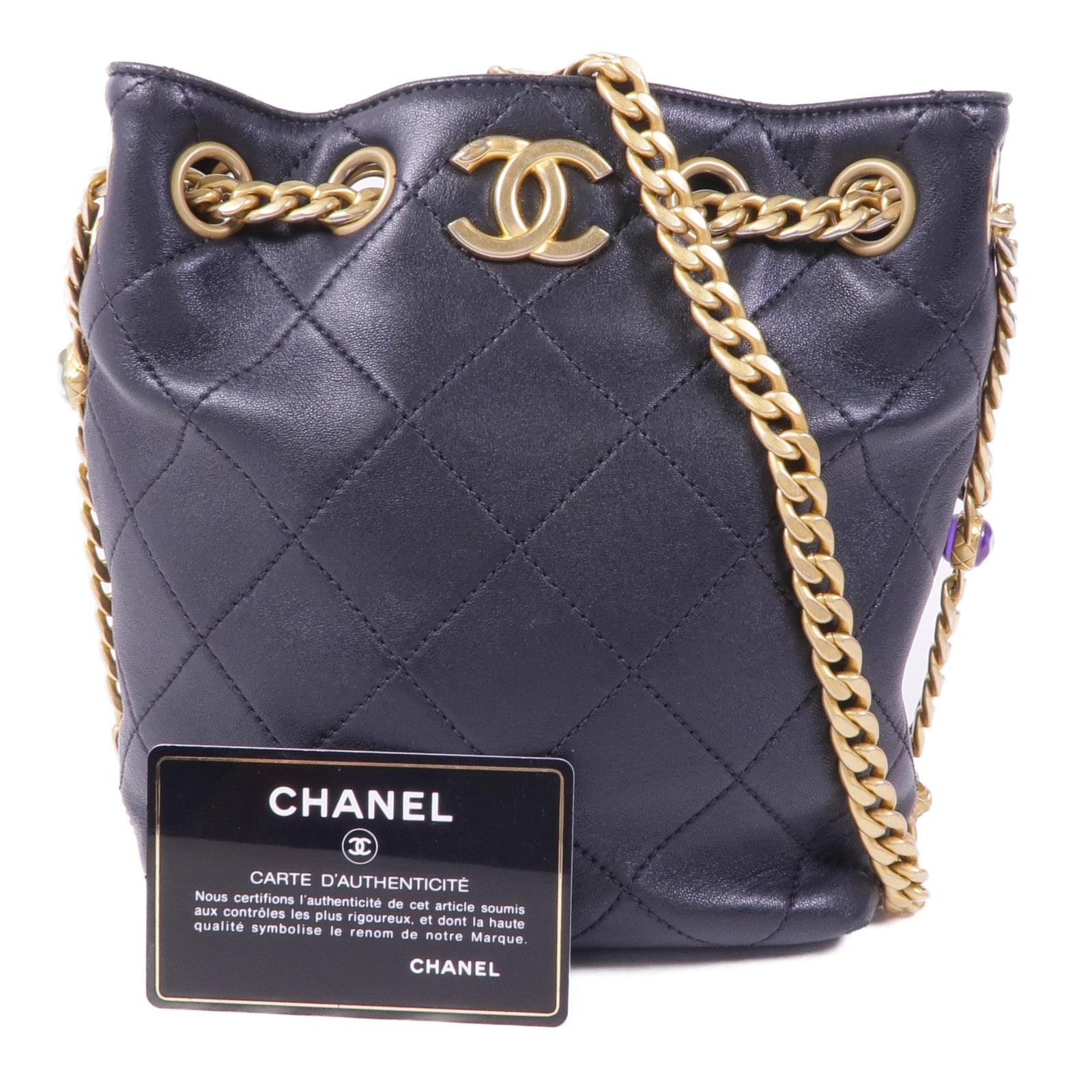 CHANEL 羊皮皮革Shoulder Bag金扣肩背袋