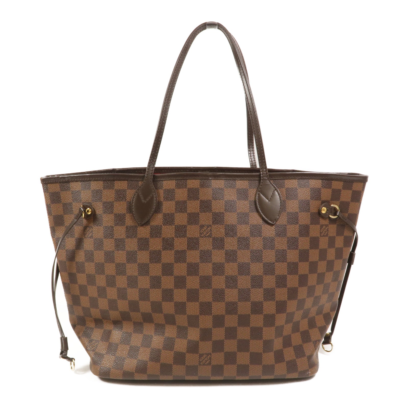 LOUIS VUITTON Damier Neverfull MM金扣手挽袋/肩背袋