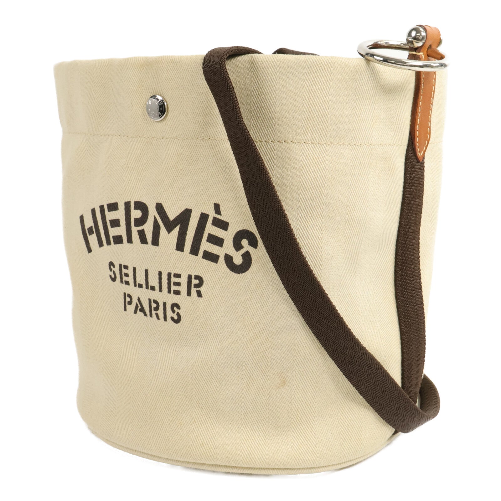 HERMES 聚酯纖維/棉質Sac De Pangsage Bucket肩背袋