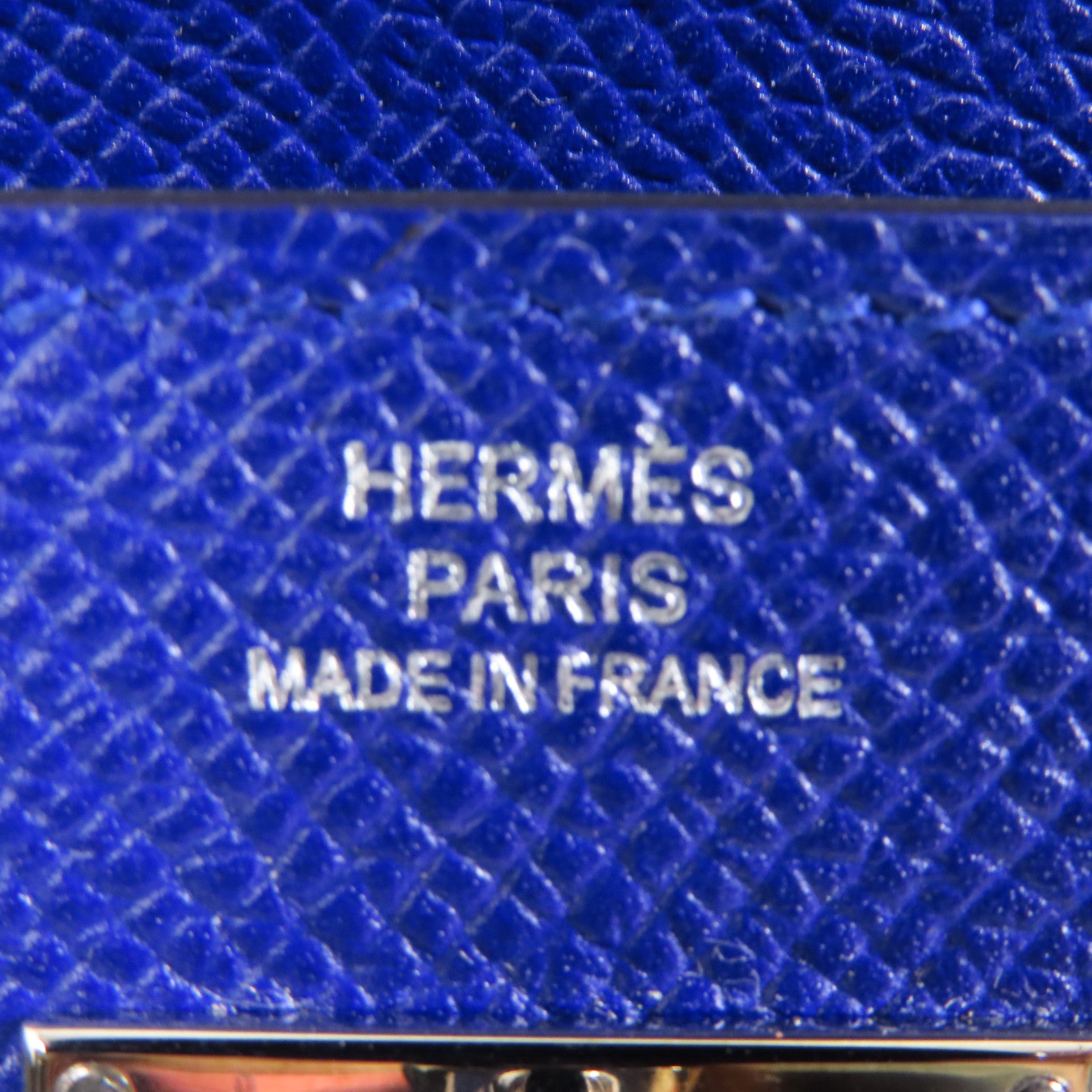 HERMES 【激減優惠】Epsom皮革Kelly Wallet銀扣長錢包Bleu Electrique/藍色