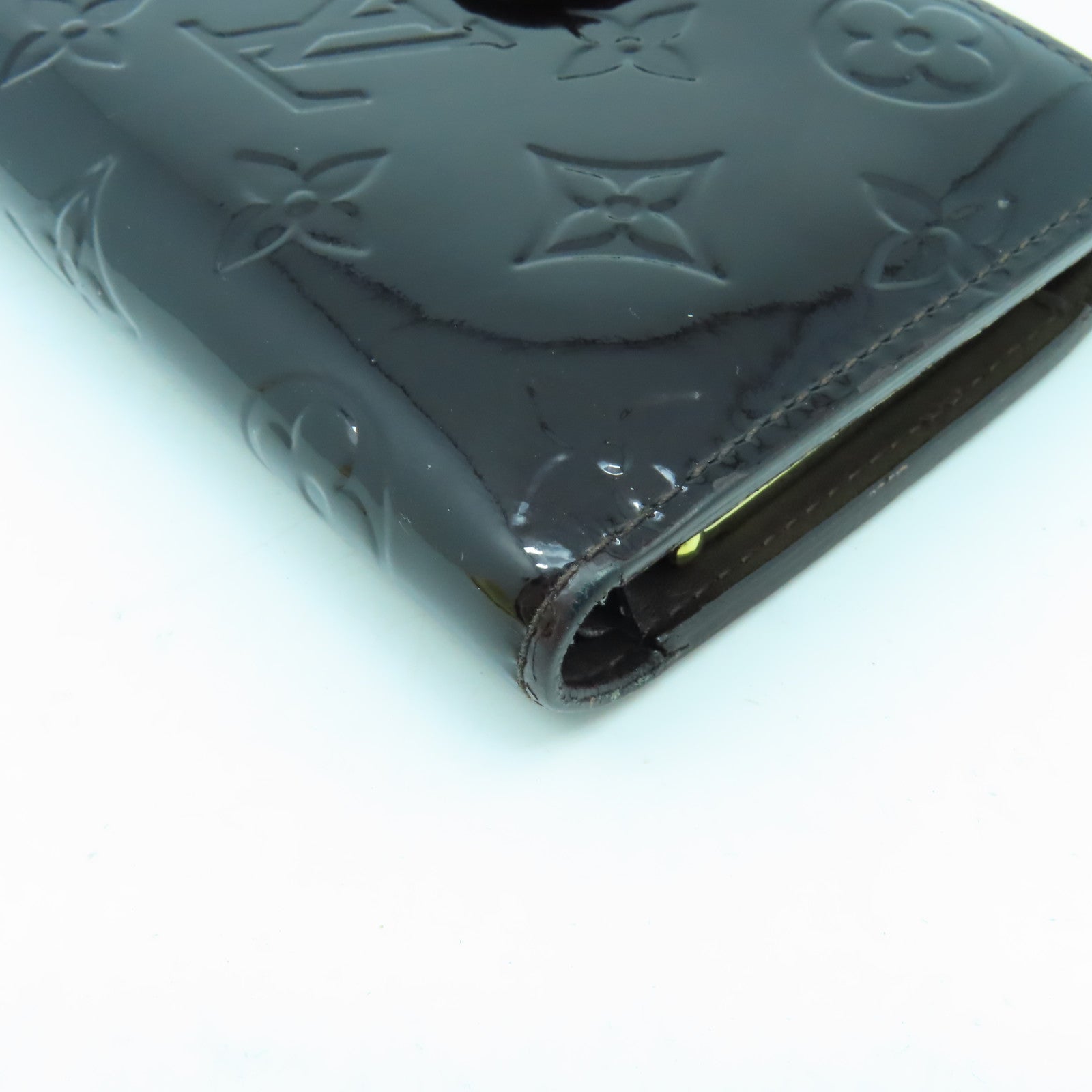 LOUIS VUITTON 【激減優惠】Monogram Vernis Wallet金扣錢包酒紅色