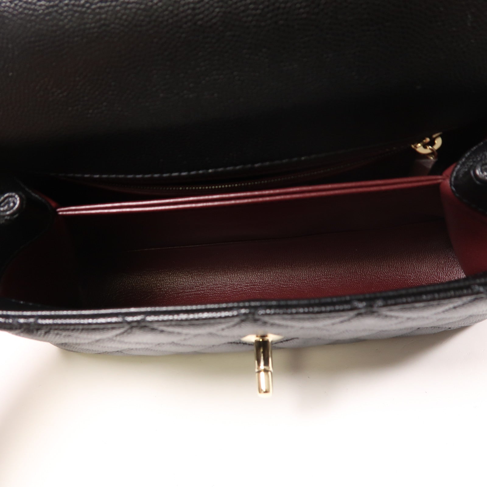 CHANEL 牛皮皮革Coco Handle Small金扣手挽肩背兩用袋