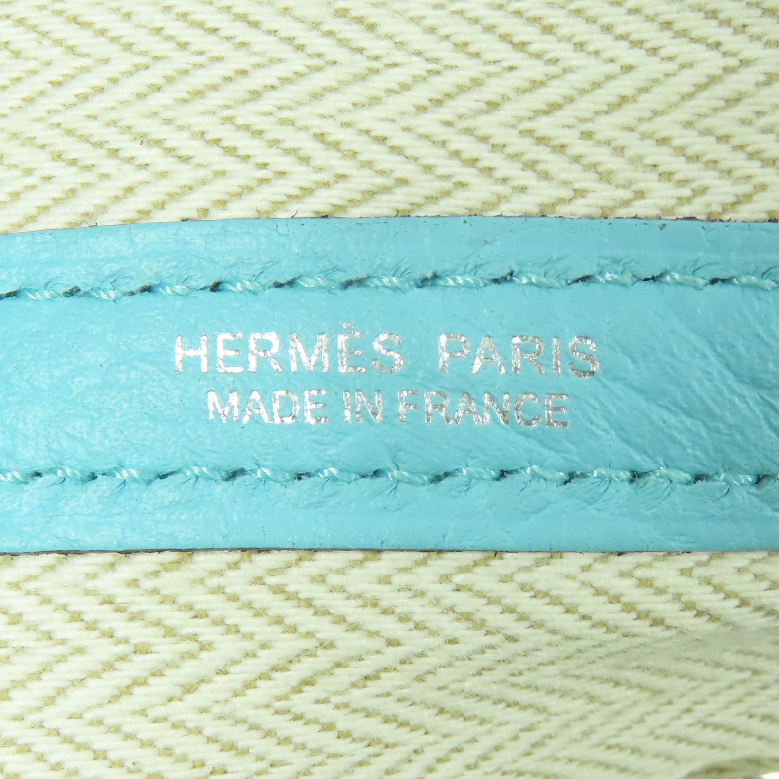 HERMES Negonda皮革Garden Party TPM銀扣手挽袋Bleu Atoll