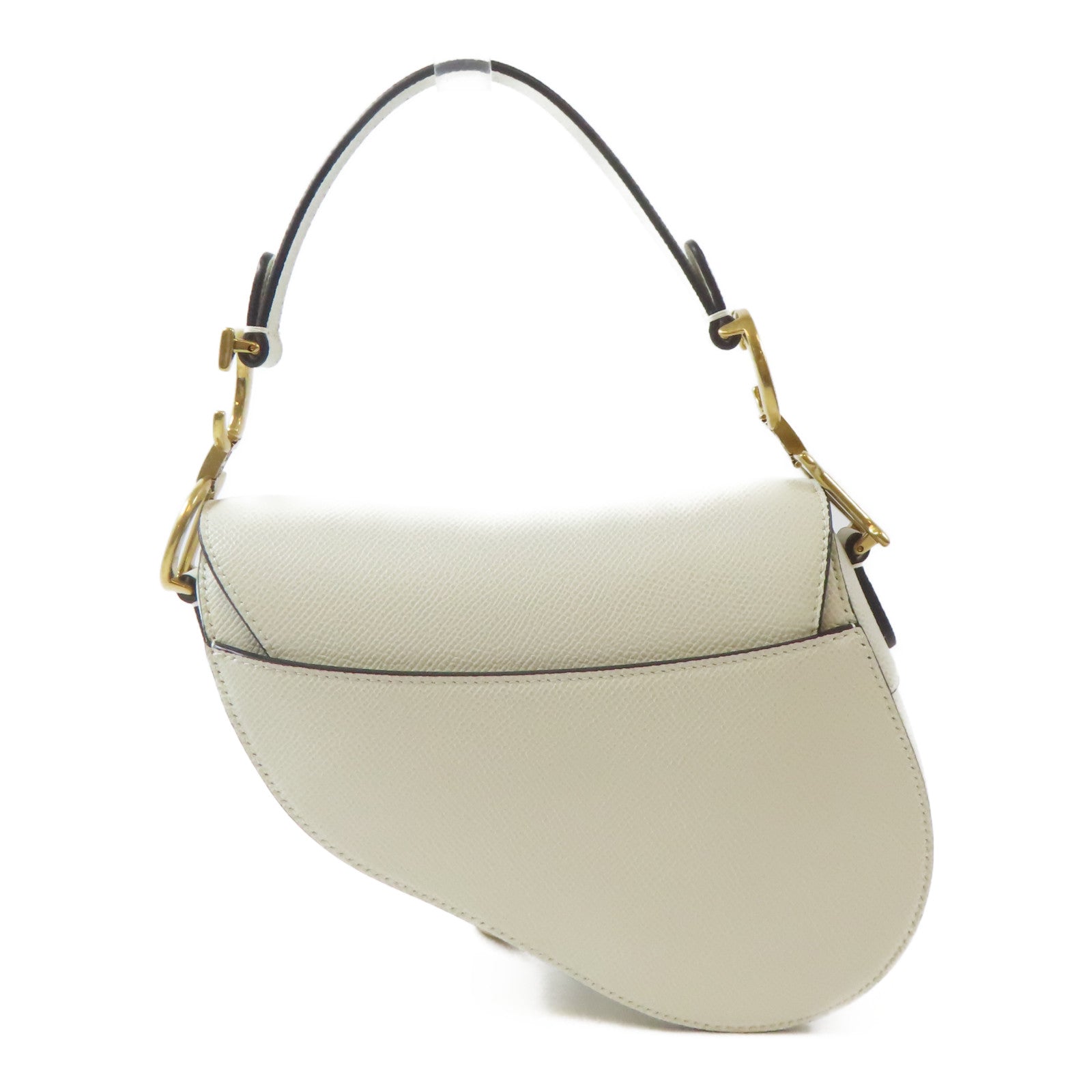 Dior 【激減優惠】牛皮皮革Mini Saddle Bag金扣手挽肩背兩用袋白色