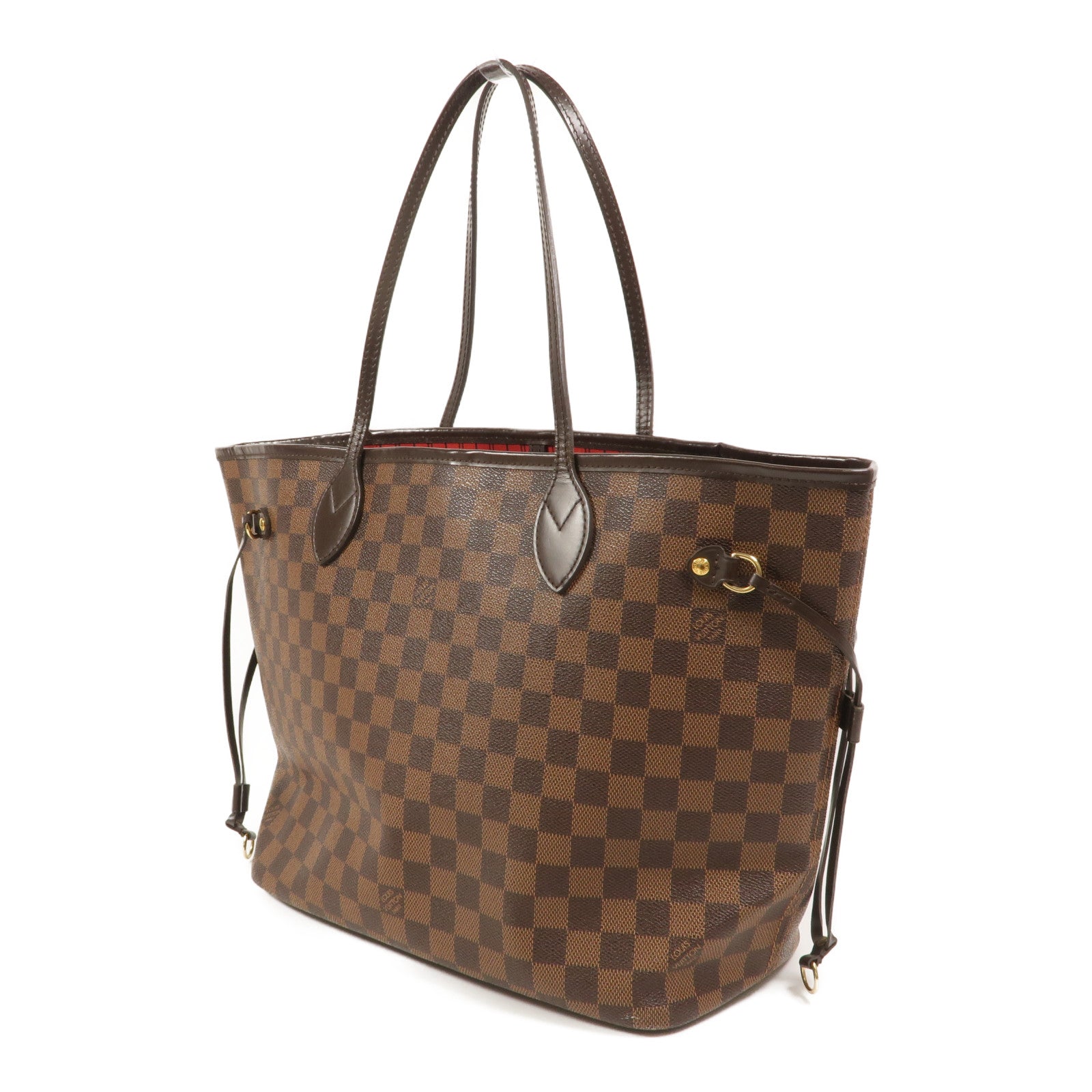 LOUIS VUITTON Damier Neverfull MM金扣手挽袋/肩背袋