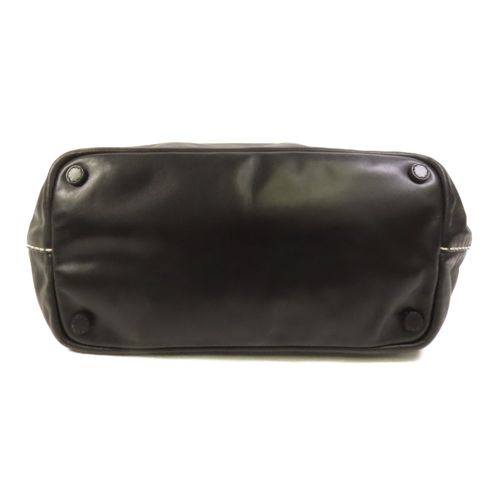 PRADA 牛皮皮革Handbag銀扣手挽袋