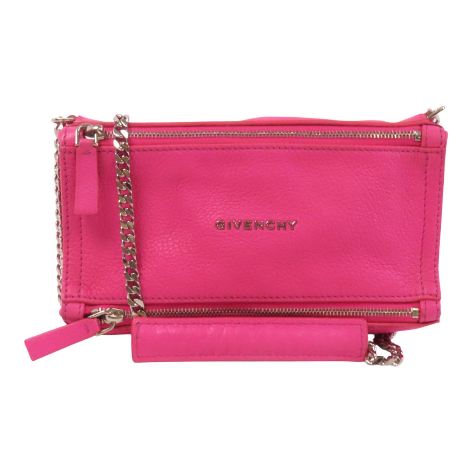 GIVENCHY 牛皮皮革Mini Pandora銀扣肩背袋