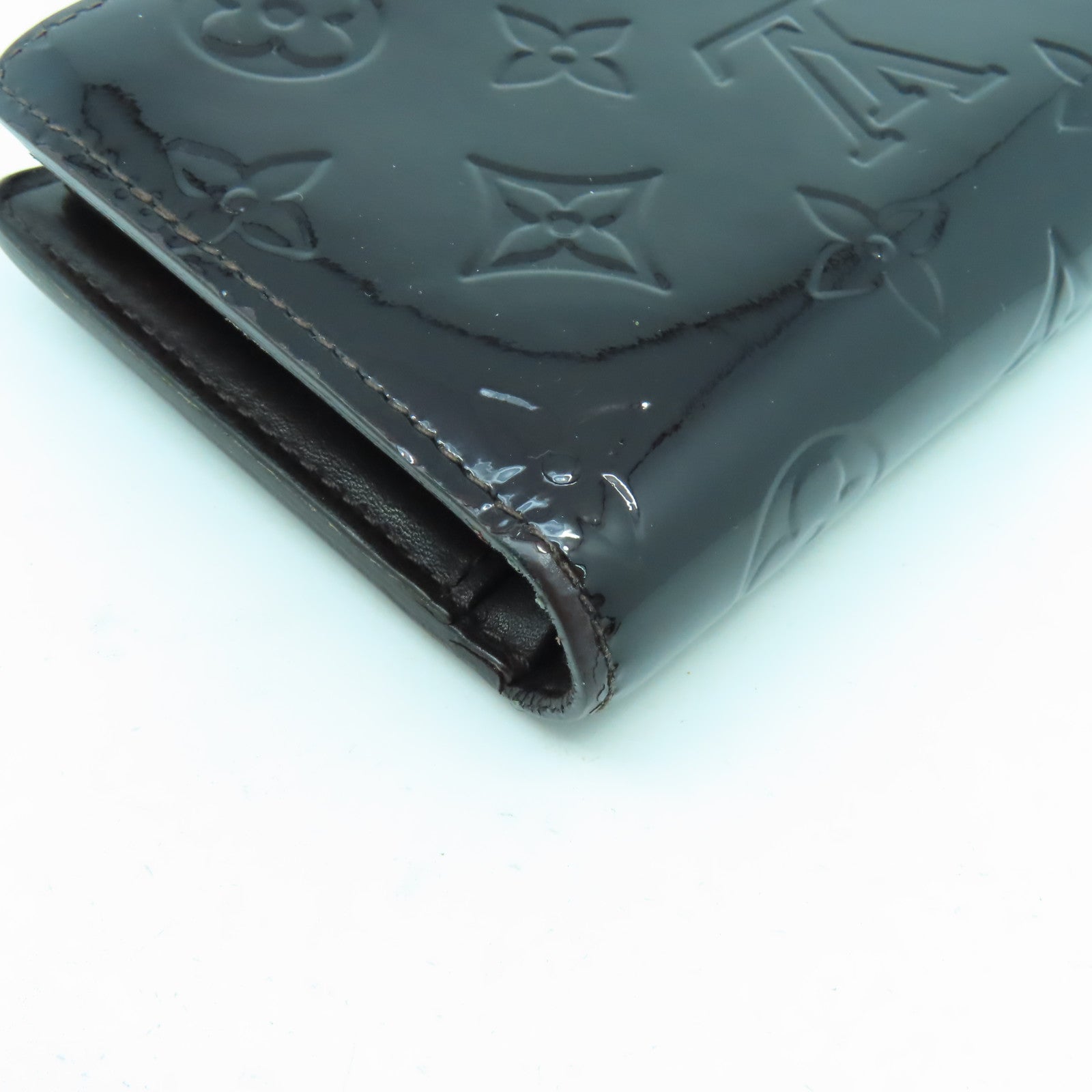 LOUIS VUITTON 【激減優惠】Monogram Vernis Wallet金扣錢包酒紅色