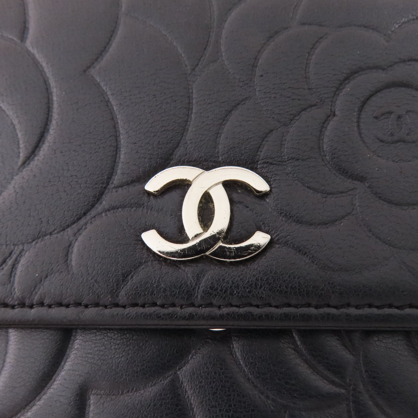 CHANEL CC SHW WOC Wallet On Chain Shoulder Bag Calfskin Leather Black