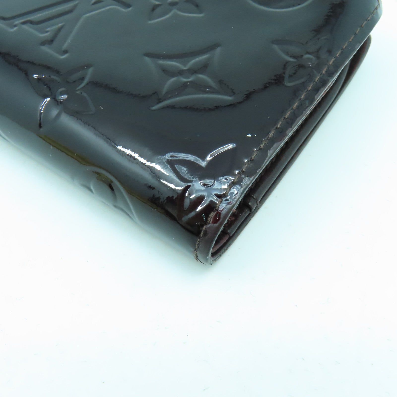 LOUIS VUITTON 【激減優惠】Monogram Vernis Wallet金扣錢包酒紅色