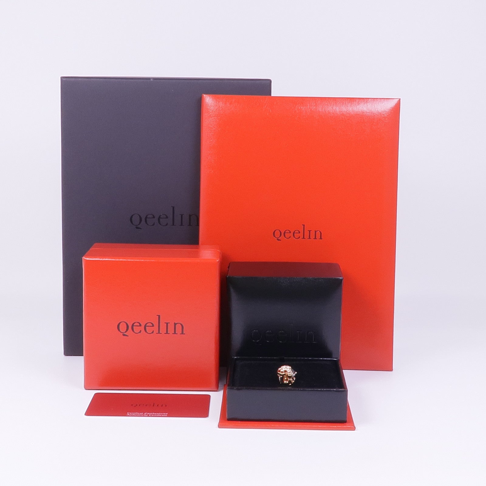 JEWELRY 18K玫瑰金Qeelin Medium Tiger Bobo Pendant紅瑪瑙/鑽石吊墜