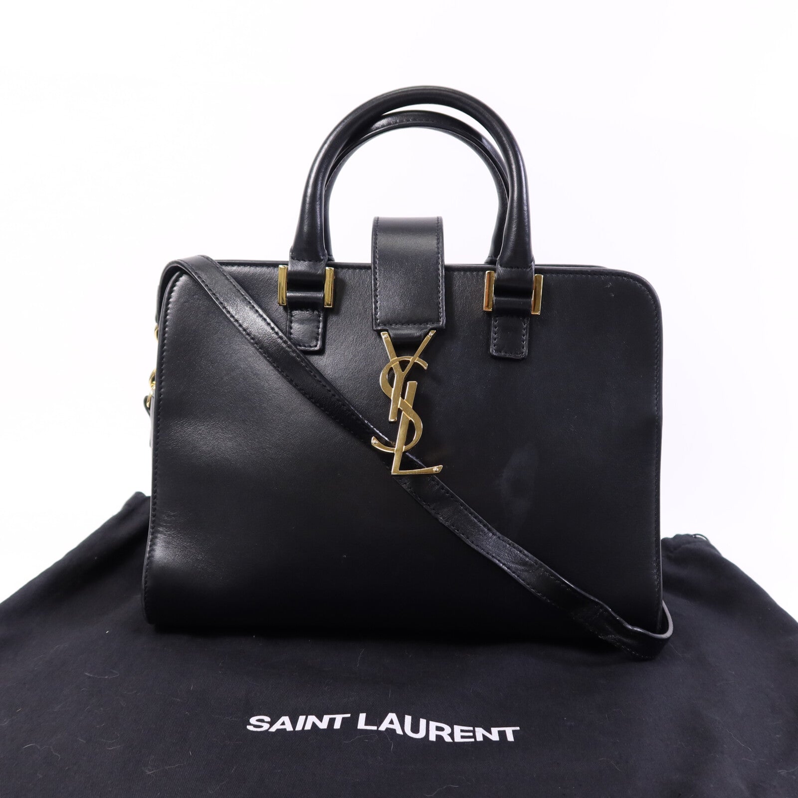 SAINT LAURENT 牛皮皮革Baby Cabas金扣手挽肩背兩用袋