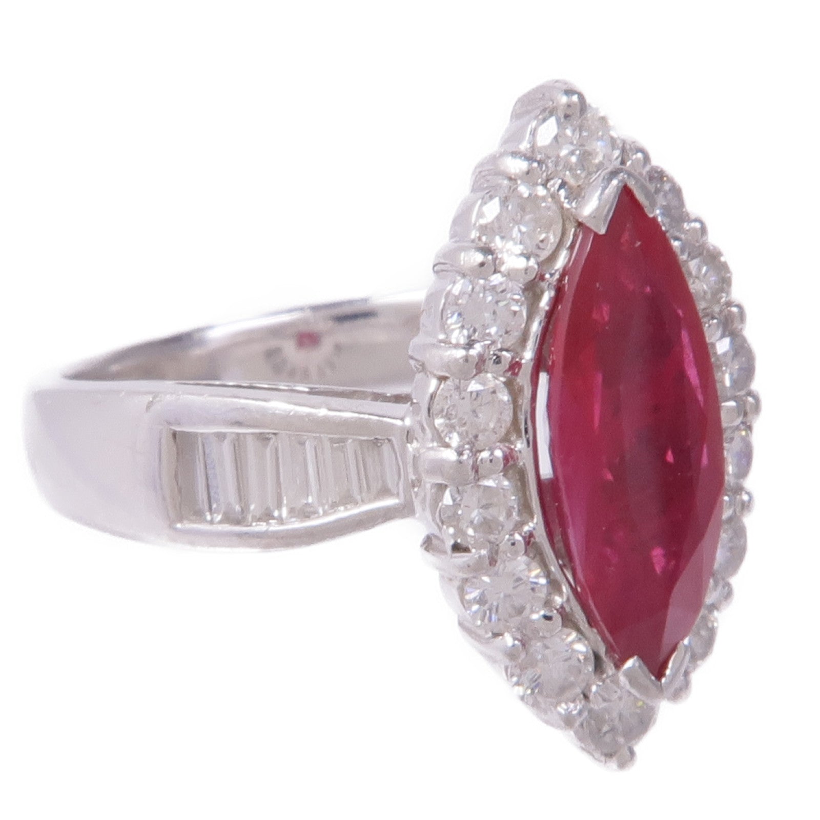 JEWELRY 【激減優惠】18K白金Ruby Diamond Ring紅寶石/鑽石戒指US#7.25