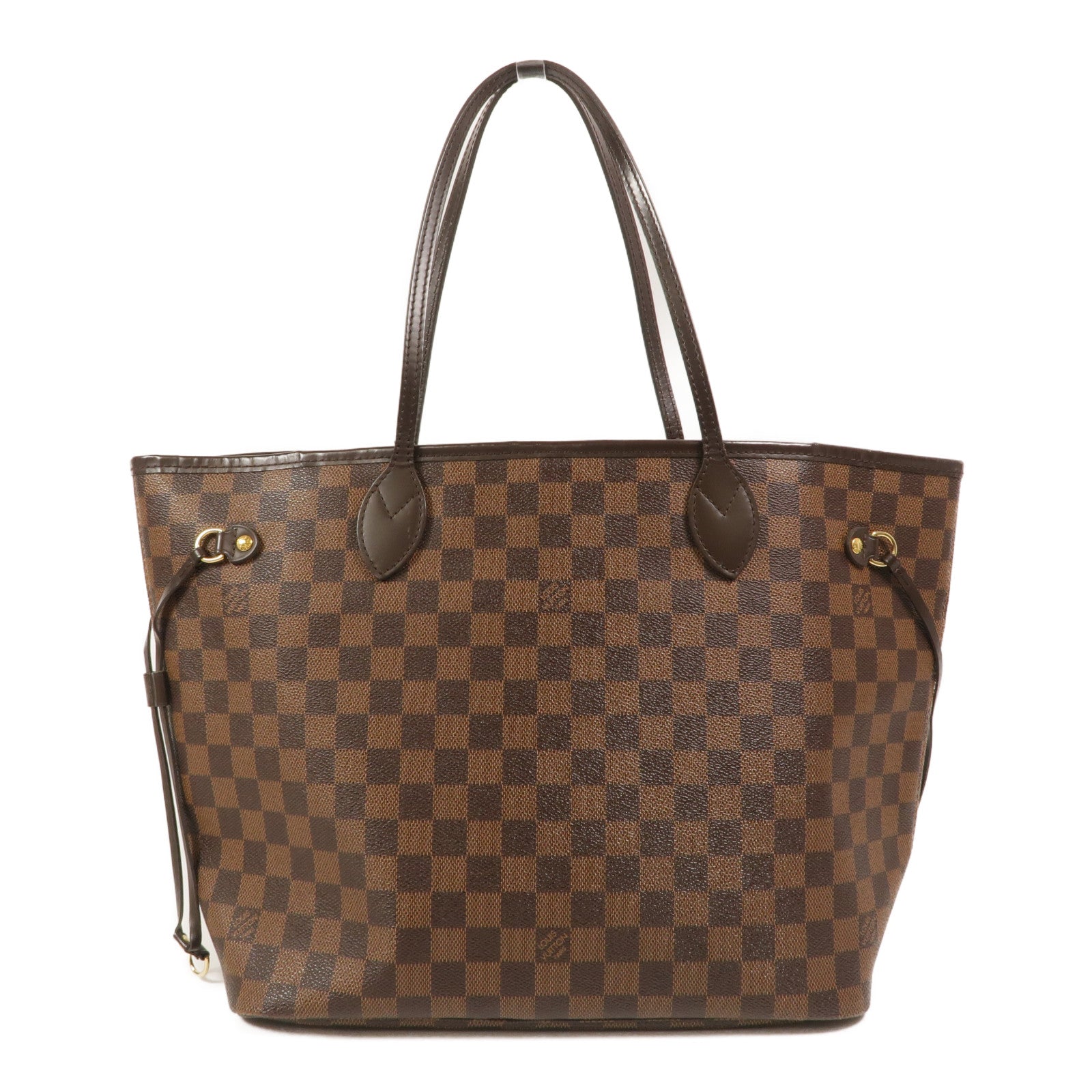 LOUIS VUITTON Damier Neverfull MM金扣手挽袋/肩背袋