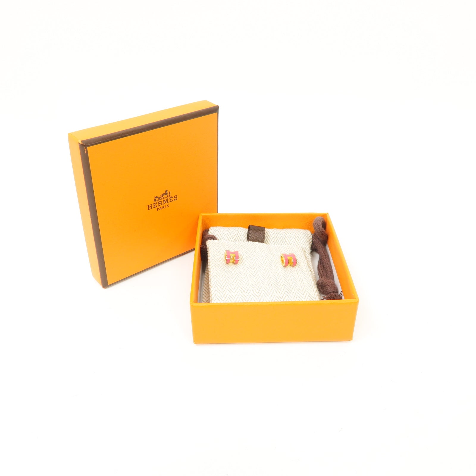 HERMES 金屬Pop H Earrings耳環粉紅色/金色