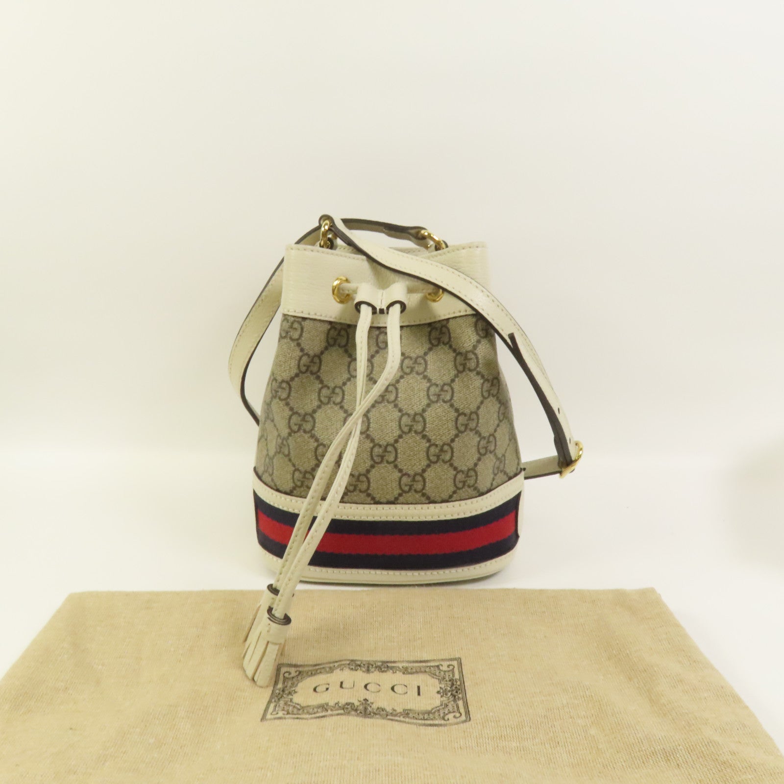 GUCCI 塗層帆布Ophidia Mini Bucket肩背袋