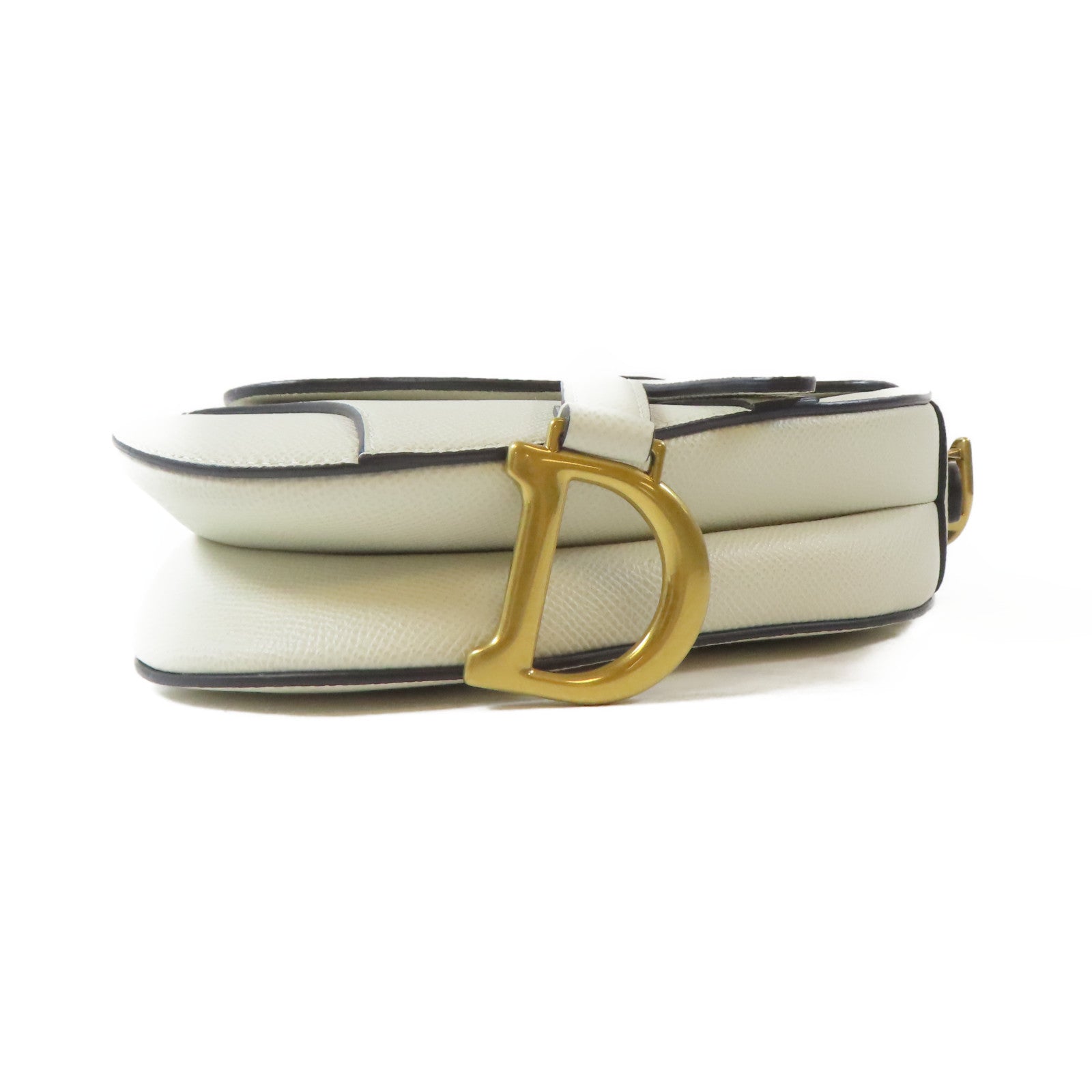 Dior 【激減優惠】牛皮皮革Mini Saddle Bag金扣手挽肩背兩用袋白色