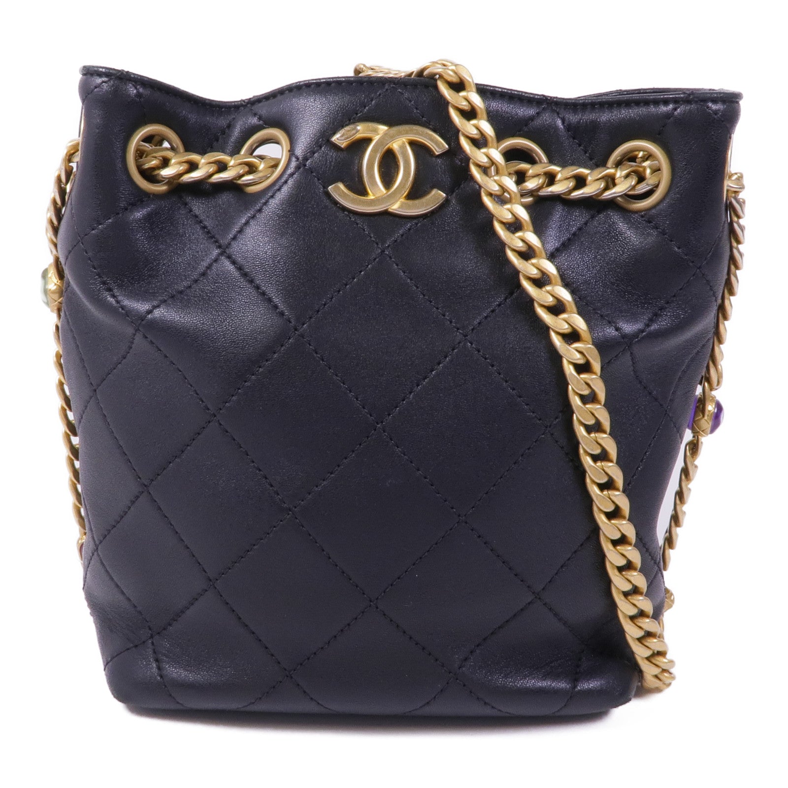 CHANEL 羊皮皮革Shoulder Bag金扣肩背袋