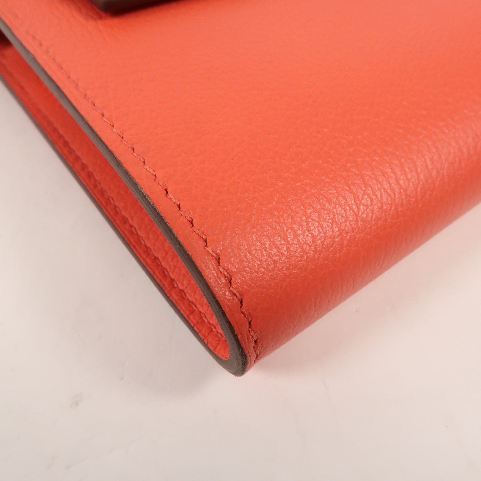 HERMES Clemence皮革Kelly To Go銀扣肩背袋Rose Lipstick