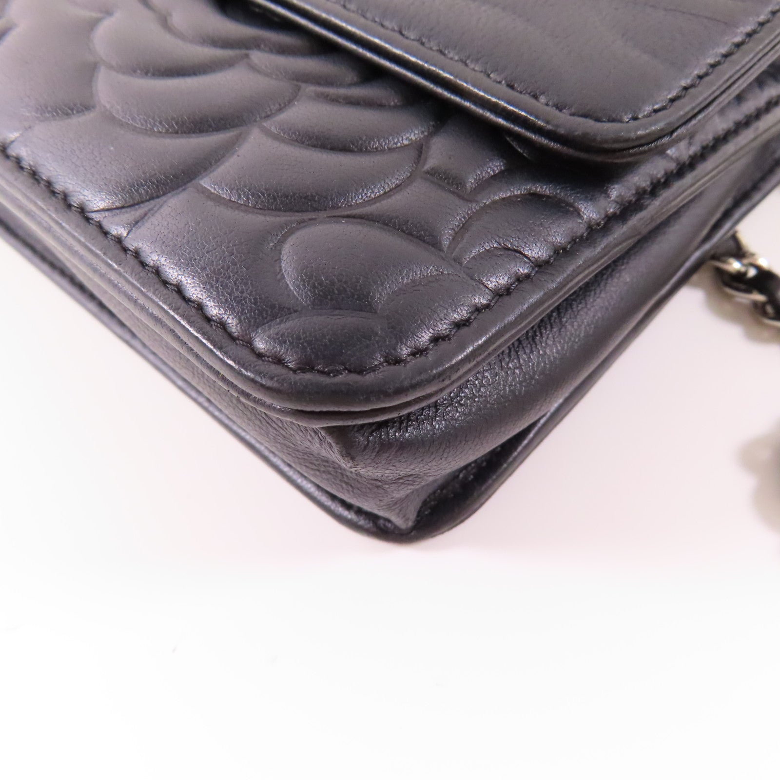 CHANEL CC SHW WOC Wallet On Chain Shoulder Bag Calfskin Leather Black