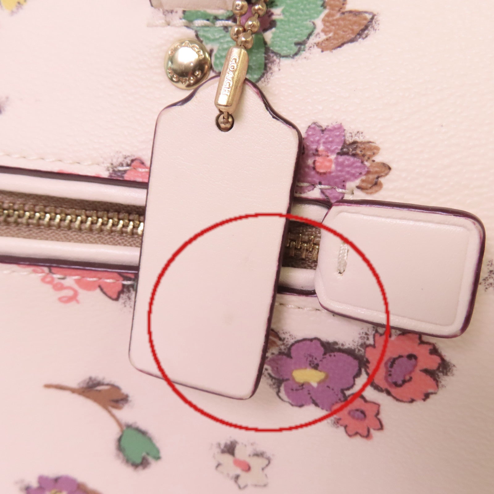 COACH 塗層帆布Rowan Satchel Handbag手挽肩背兩用袋米白色