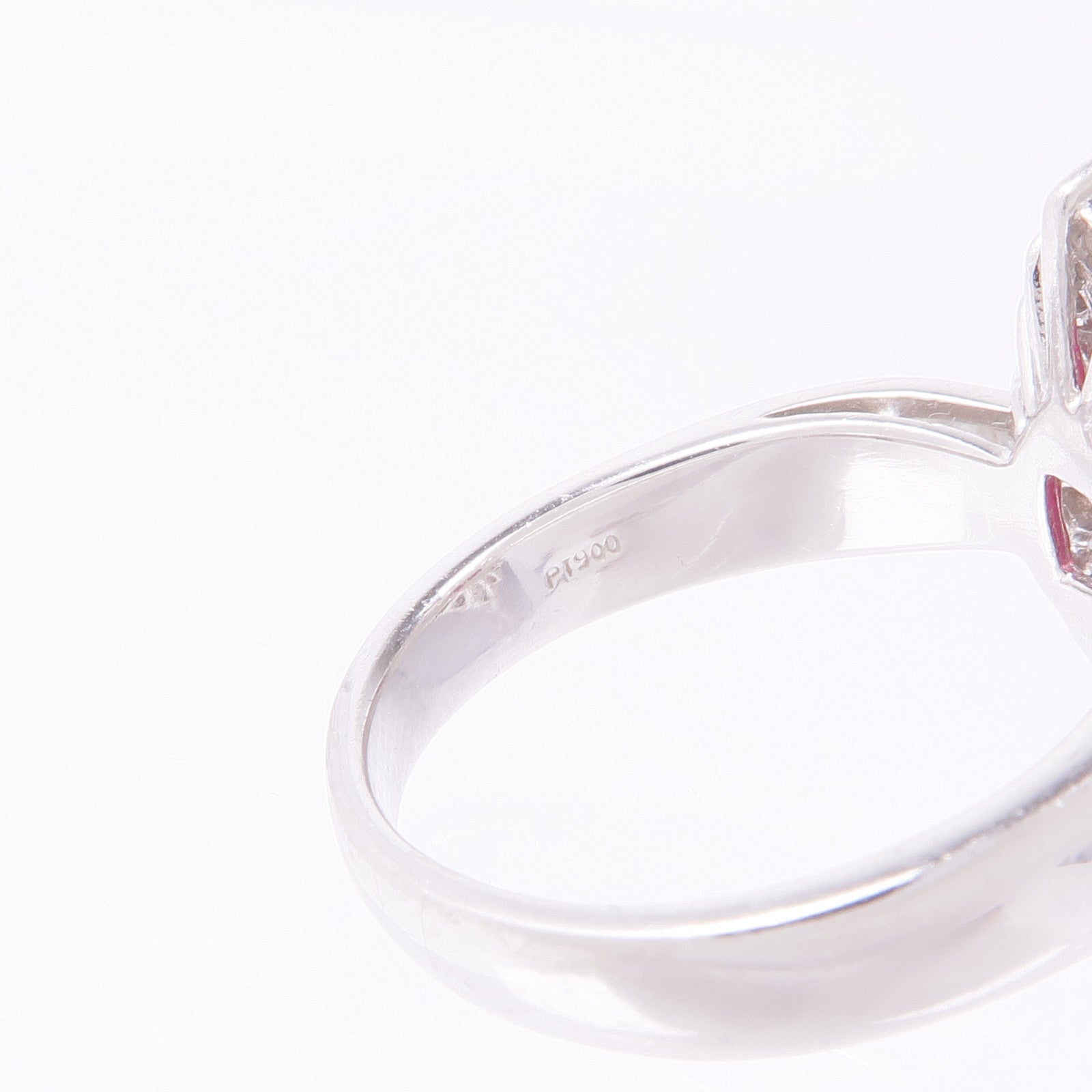 JEWELRY 【激減優惠】18K白金Ruby Diamond Ring紅寶石/鑽石戒指US#7.25