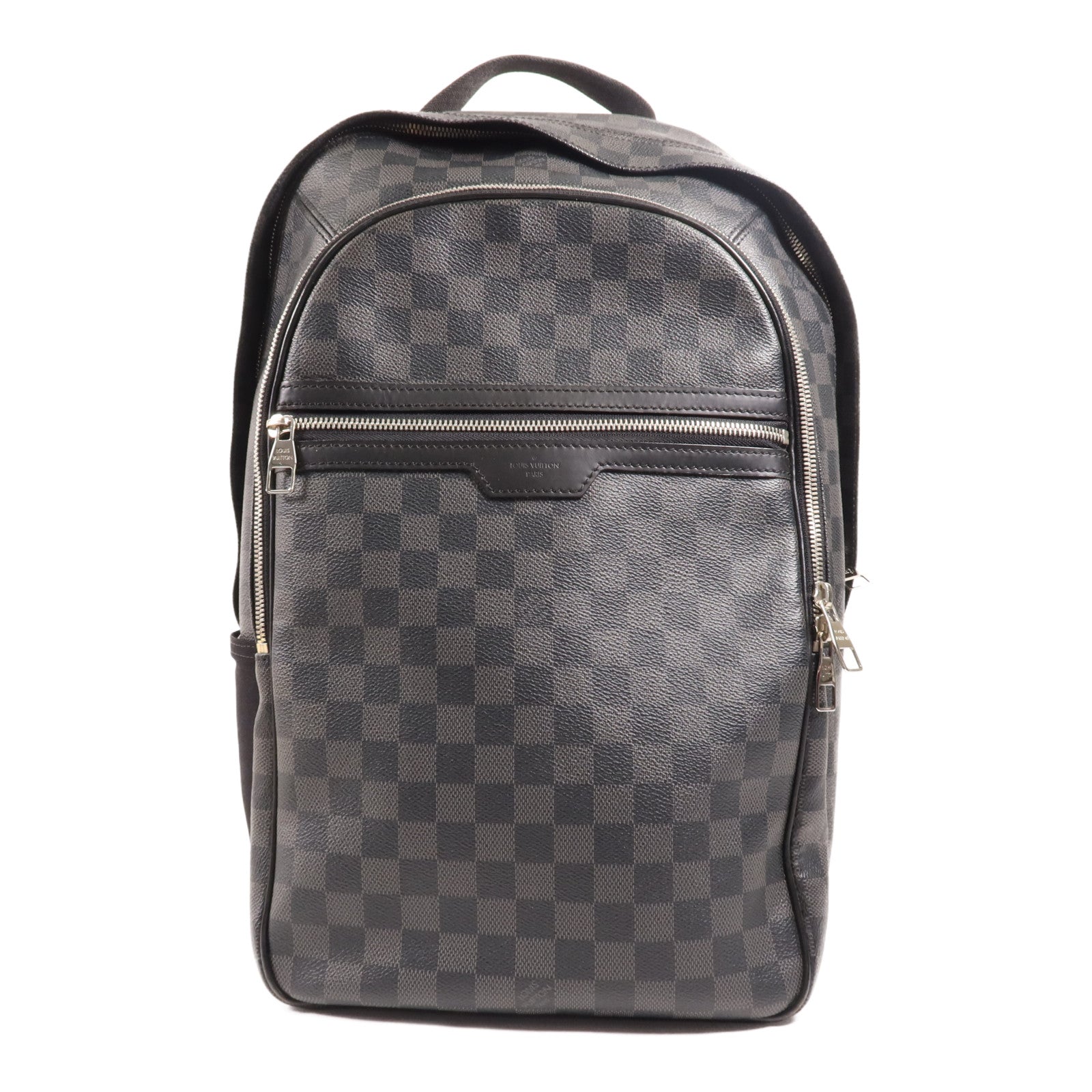 LOUIS VUITTON Damier Graphite Michael Backpack銀扣背包