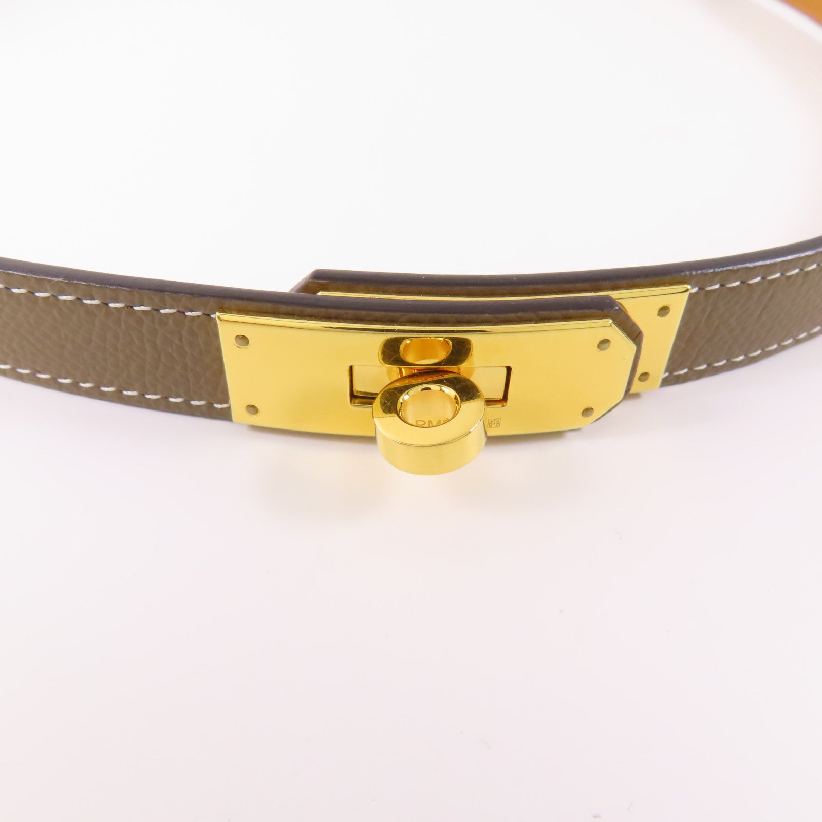 HERMES Epsom皮革Kelly Belt金扣皮帶Etoupe