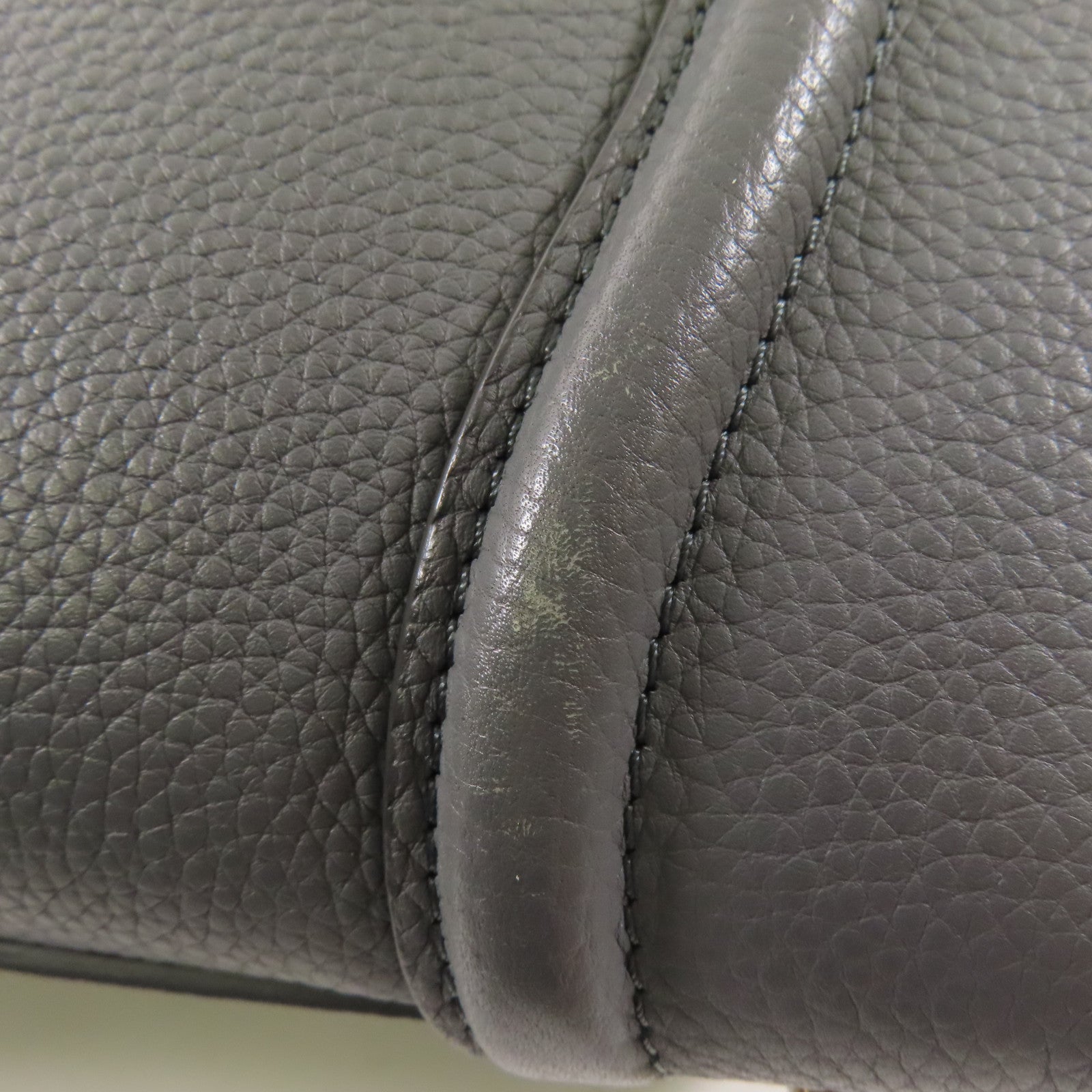CELINE 牛皮皮革Micro Luggage金扣手挽袋灰色
