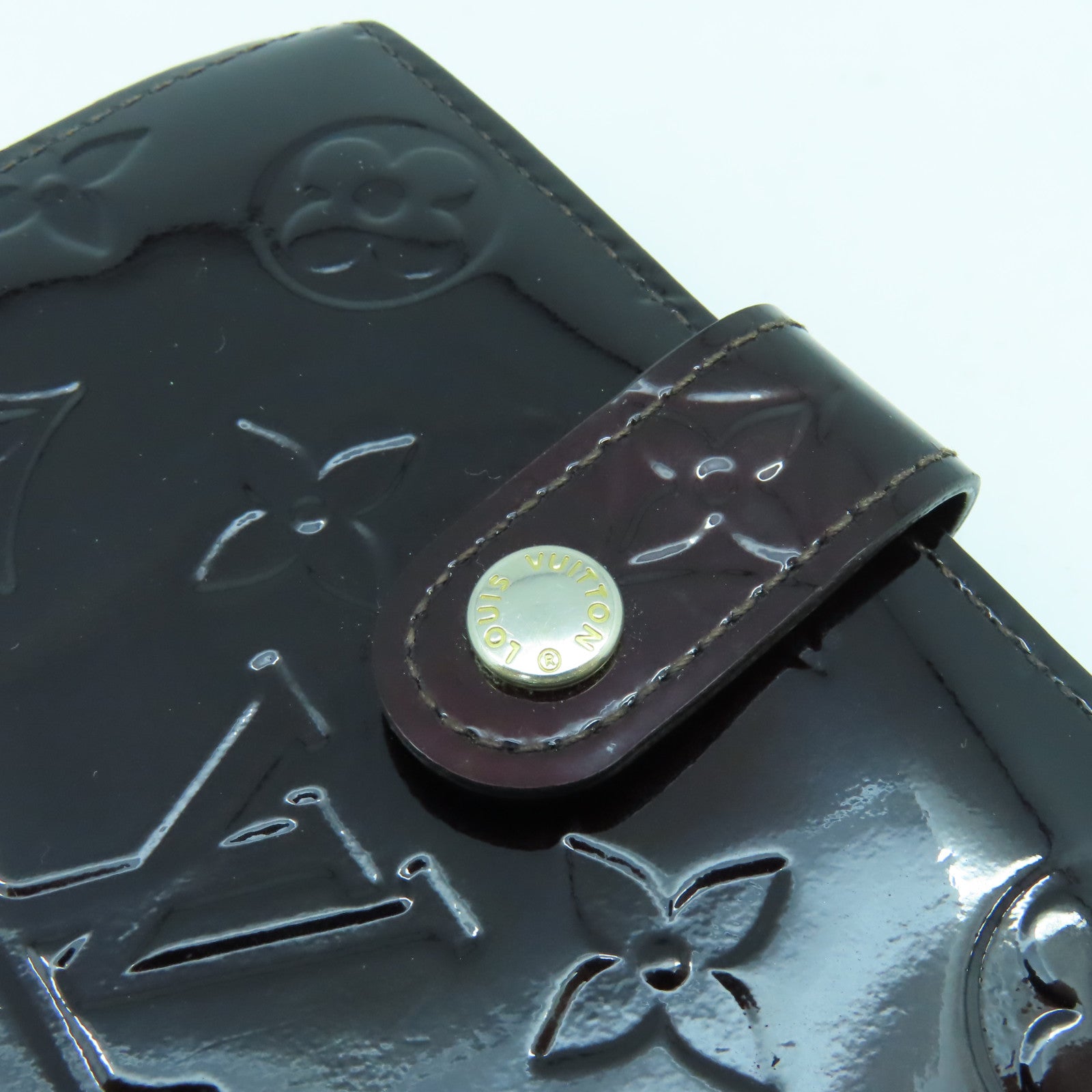LOUIS VUITTON 【激減優惠】Monogram Vernis Wallet金扣錢包酒紅色
