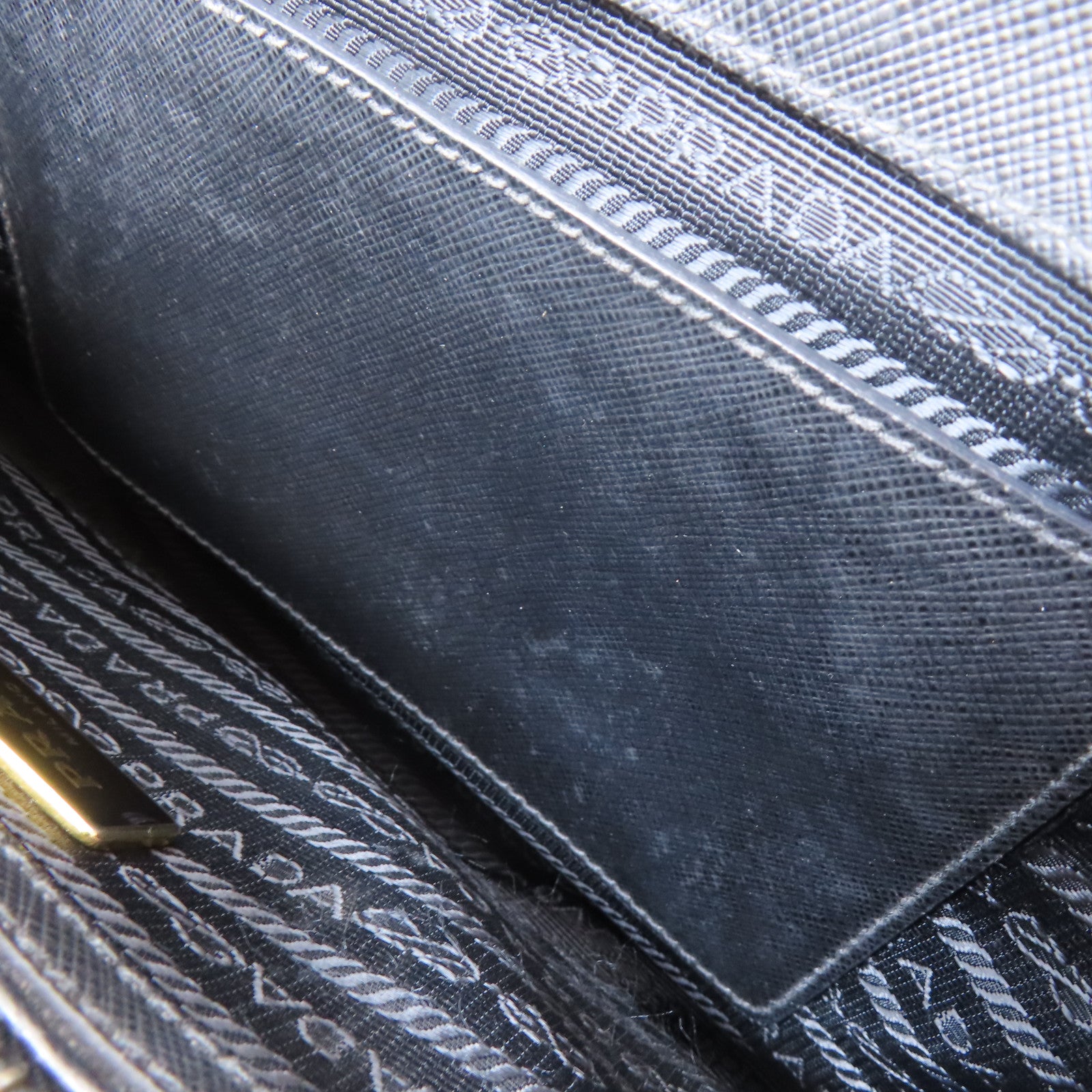 PRADA 牛皮皮革Galleria Bag金扣手挽肩背兩用袋黑色