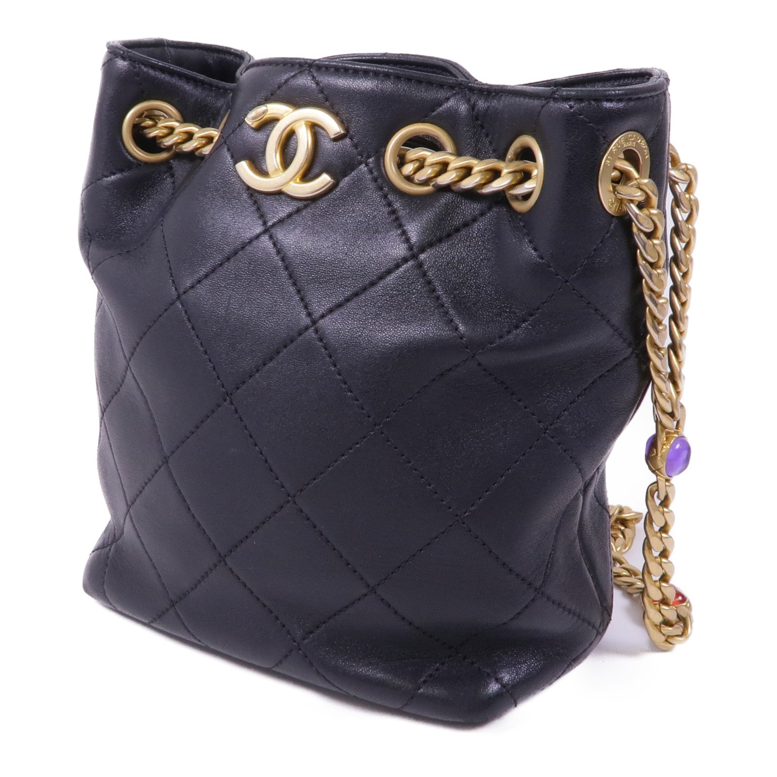 CHANEL 羊皮皮革Shoulder Bag金扣肩背袋