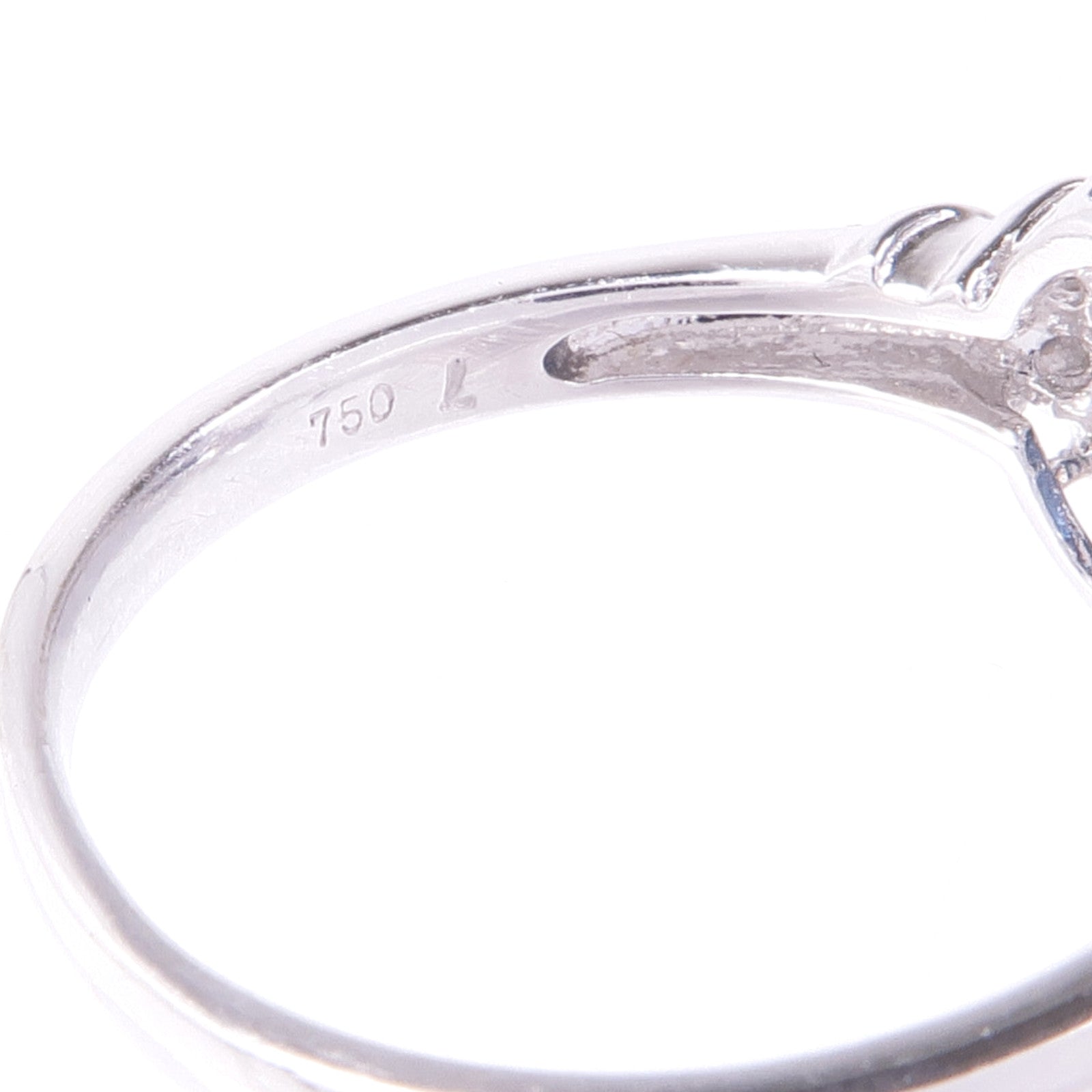 JEWELRY 18K白金Sapphire Diamond Ring藍寶石/鑽石戒指US#7.25