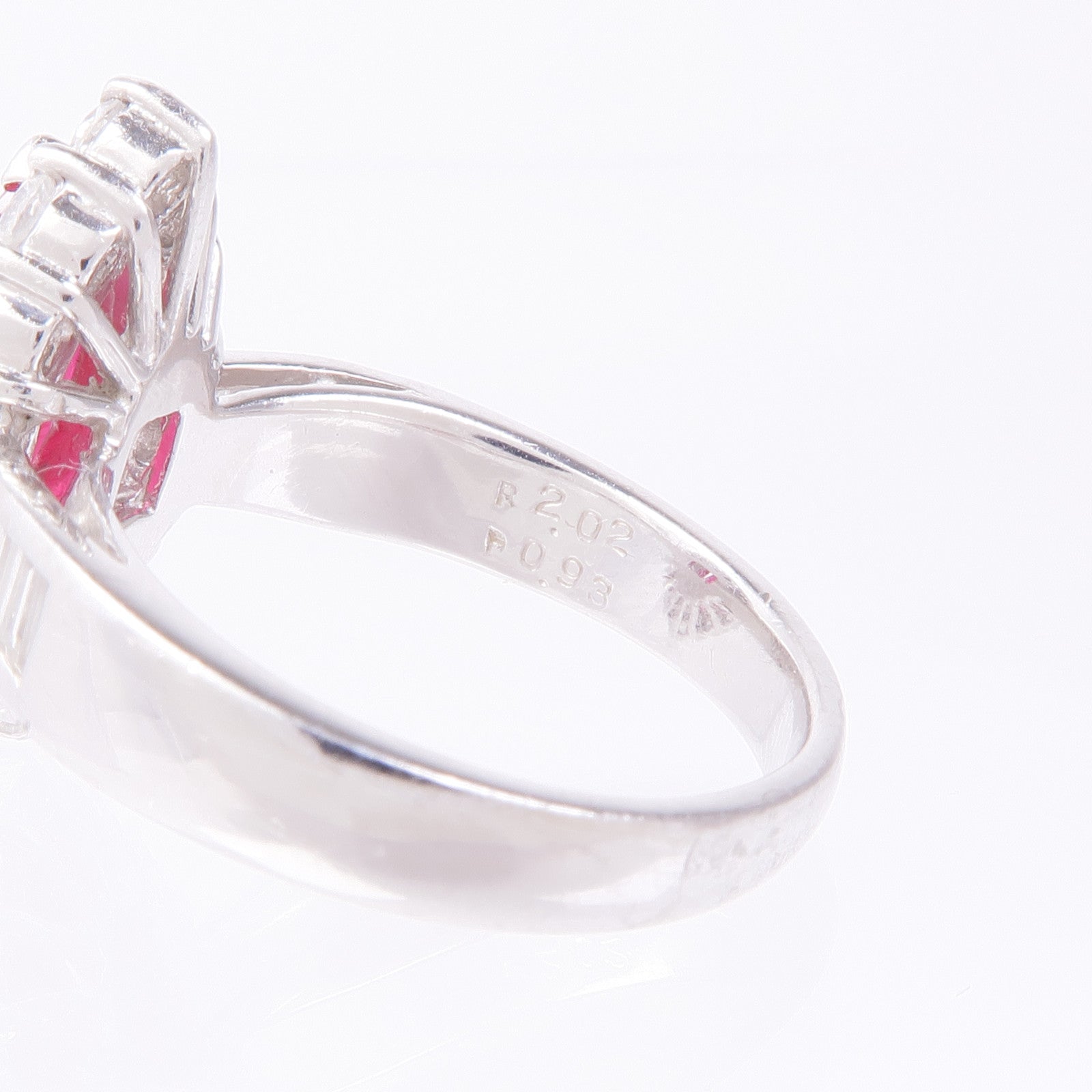 JEWELRY 18K白金Ruby Diamond Ring紅寶石/鑽石戒指US#7.25