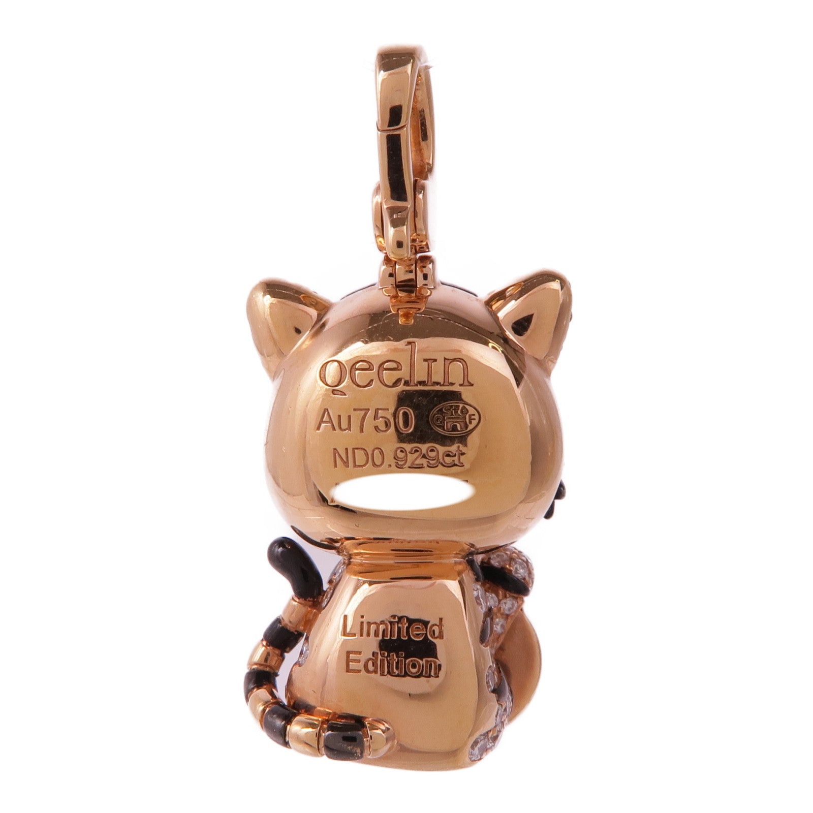 JEWELRY 18K玫瑰金Qeelin Medium Tiger Bobo Pendant紅瑪瑙/鑽石吊墜