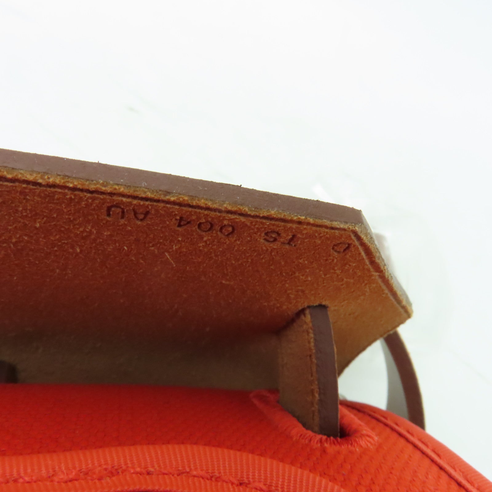 HERMES 【清倉大減價】帆布/皮革Herbag PM銀扣手挽肩背兩用袋罌粟橙色/經典駝色