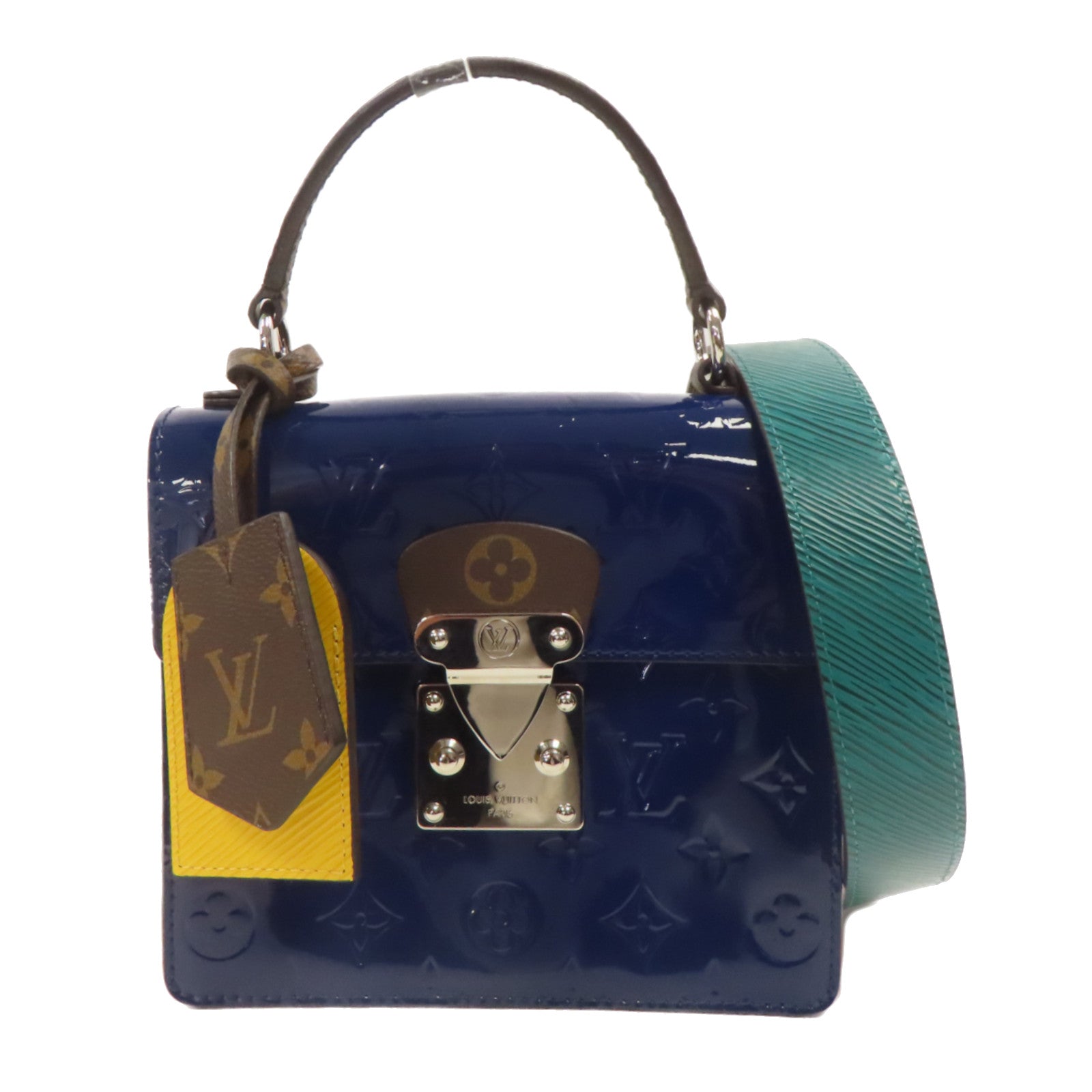 LOUIS VUITTON Epi皮革Spring Street銀扣手挽肩背兩用袋藍色