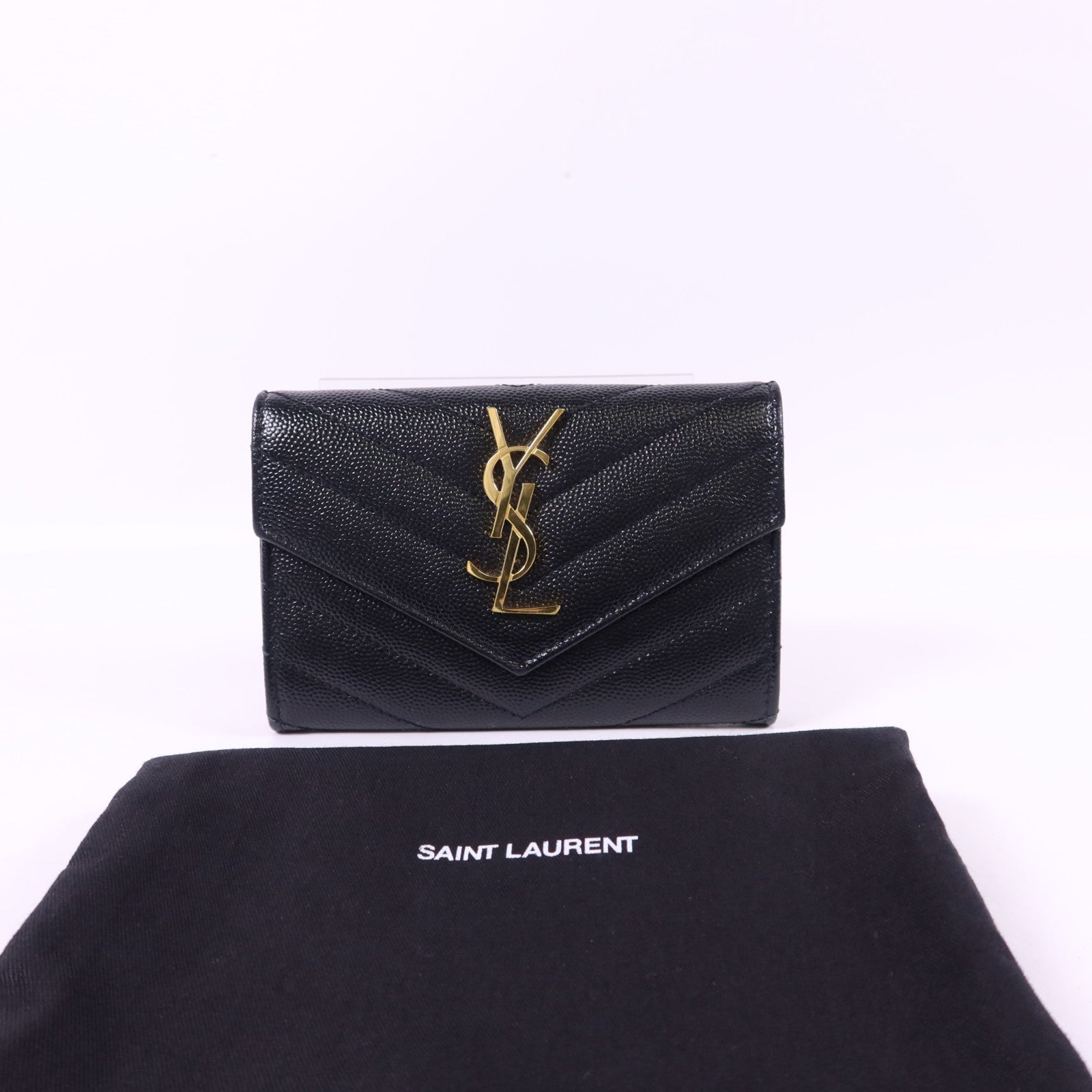 SAINT LAURENT 牛皮皮革Card Case金扣卡片套