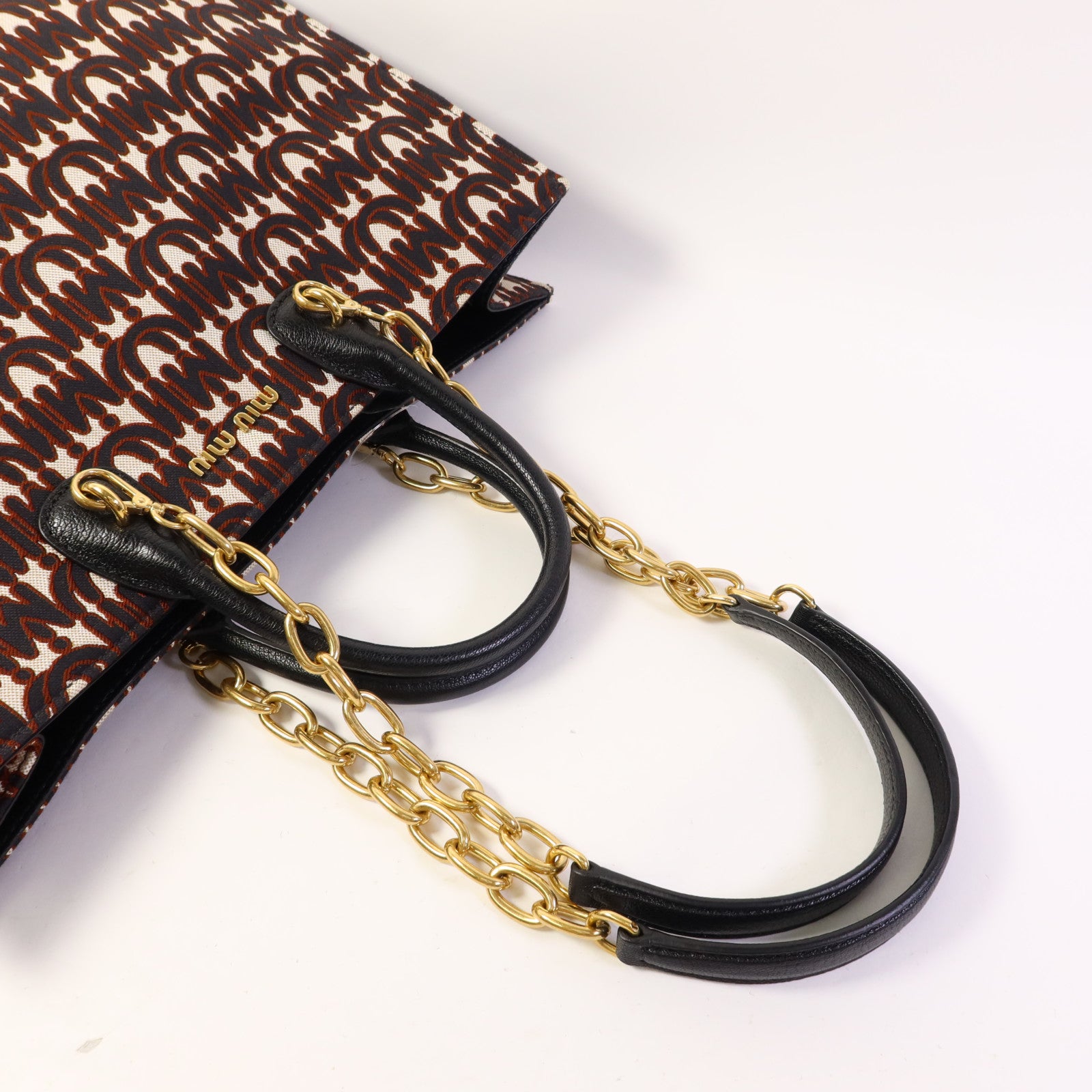 Miu Miu 帆布2 Way Shoulder Bag金扣手挽肩背兩用袋