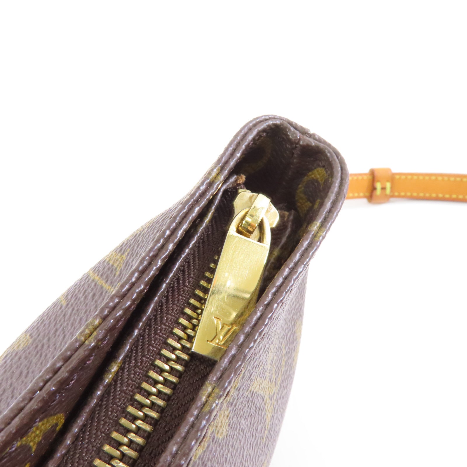 LOUIS VUITTON Monogram Trotteur金扣肩背袋棕色