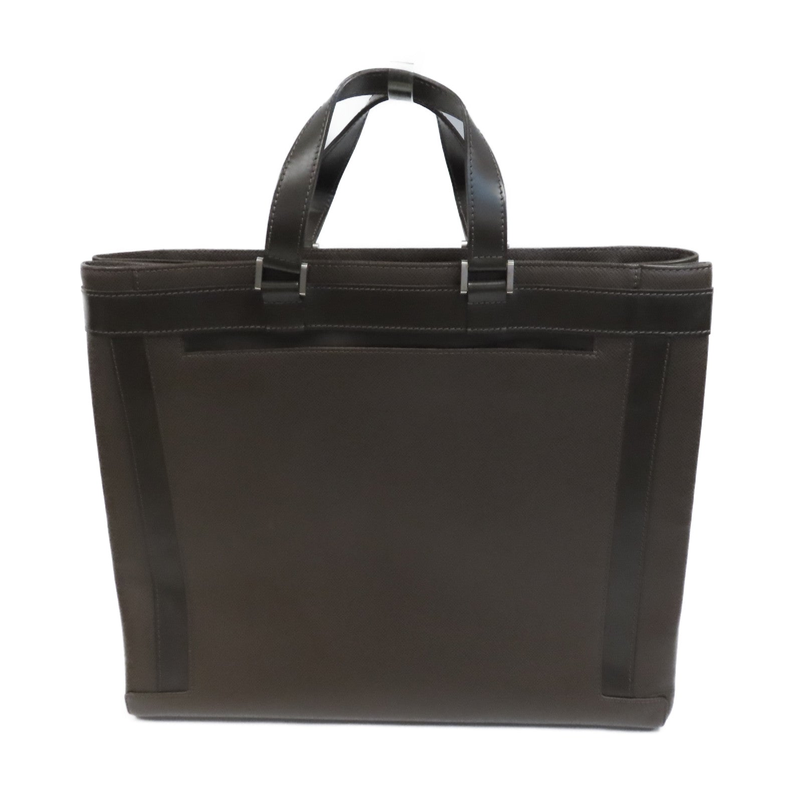 LOUIS VUITTON Taiga Kasbek GM銀扣公事包啡色