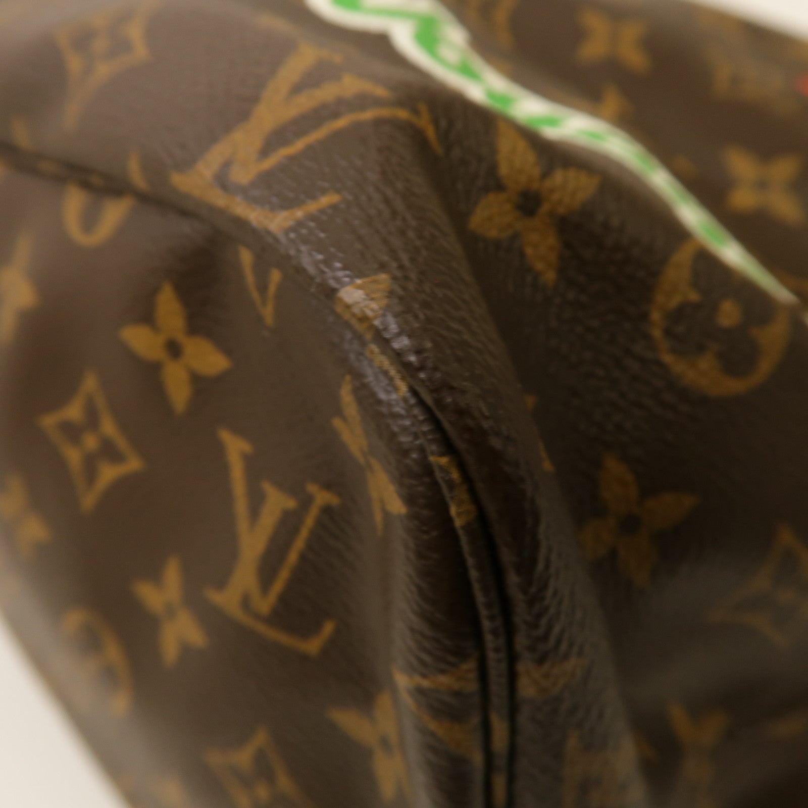 LOUIS VUITTON Monogram Patches Neverfull MM金扣手挽袋啡色